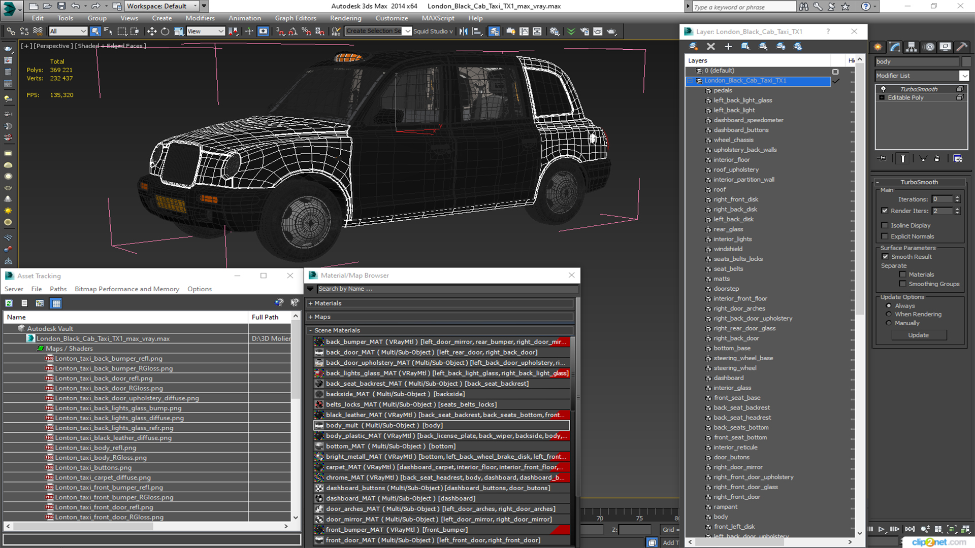 3D model London Black Cab Taxi TX1