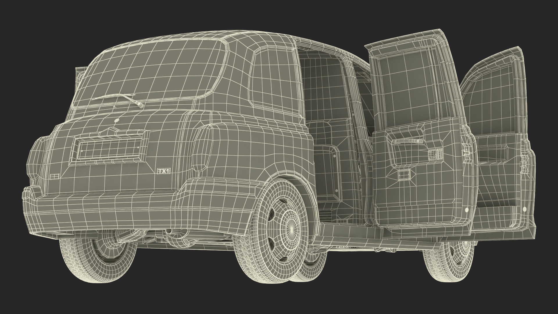 3D model London Black Cab Taxi TX1