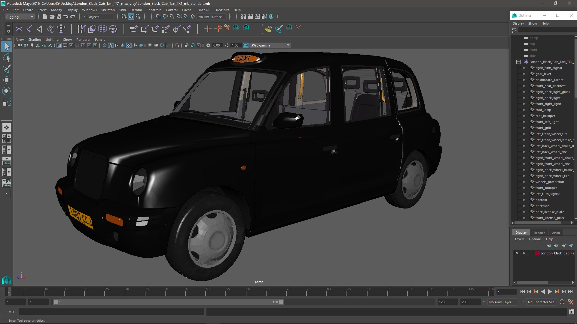 3D model London Black Cab Taxi TX1