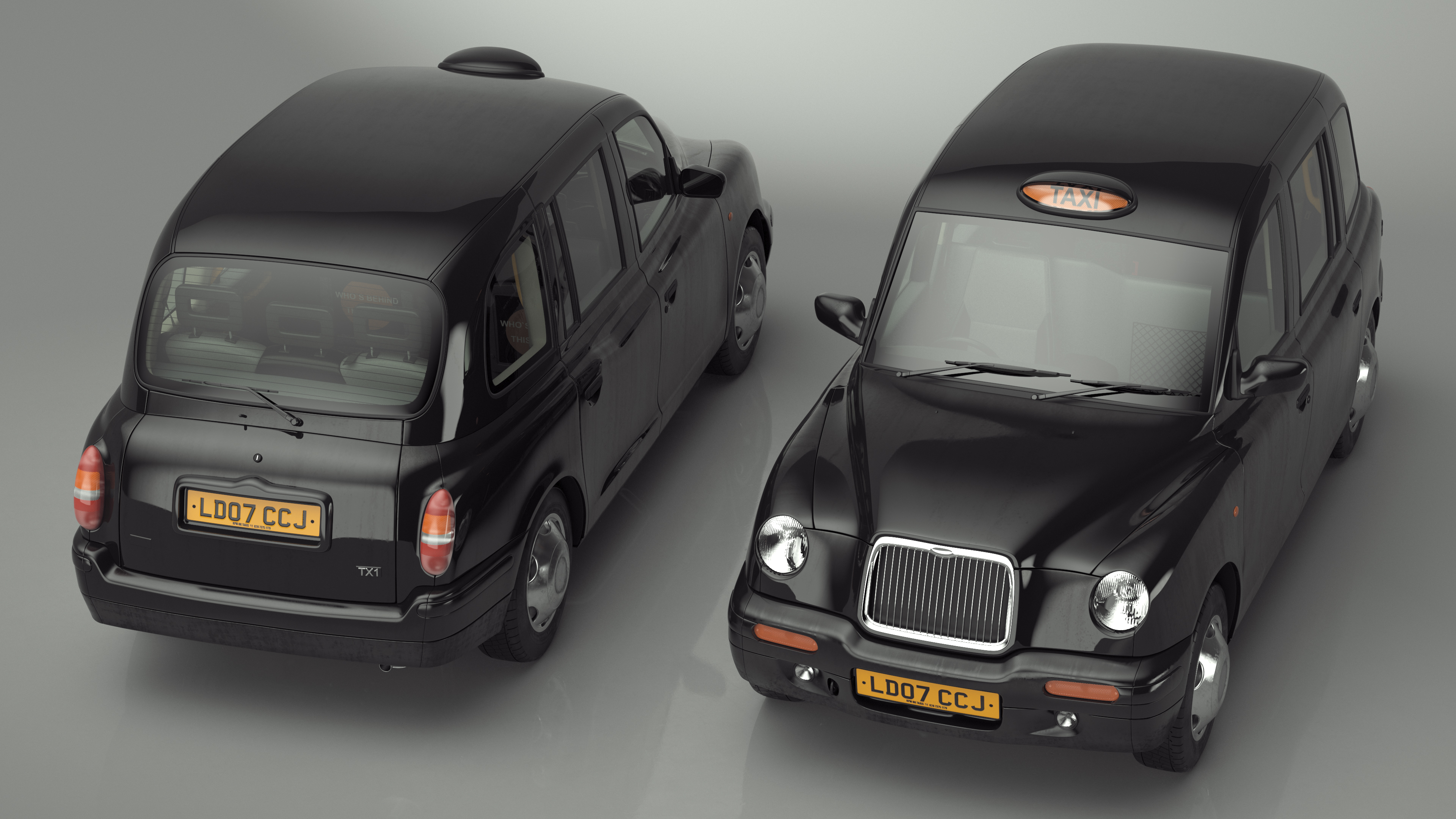 3D model London Black Cab Taxi TX1