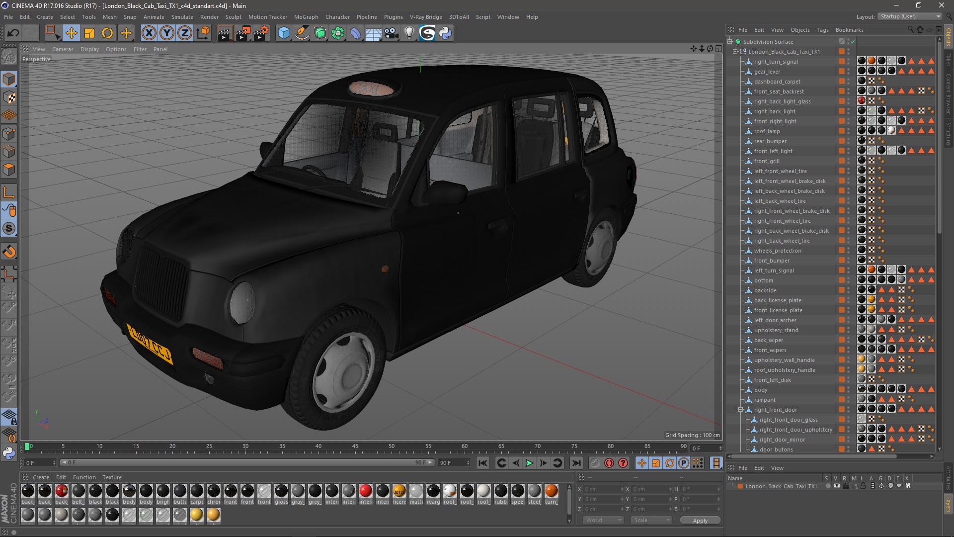 3D model London Black Cab Taxi TX1