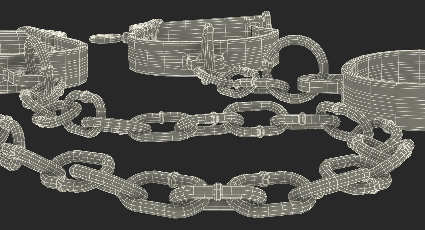 3D model Old Hand and Leg Shackles