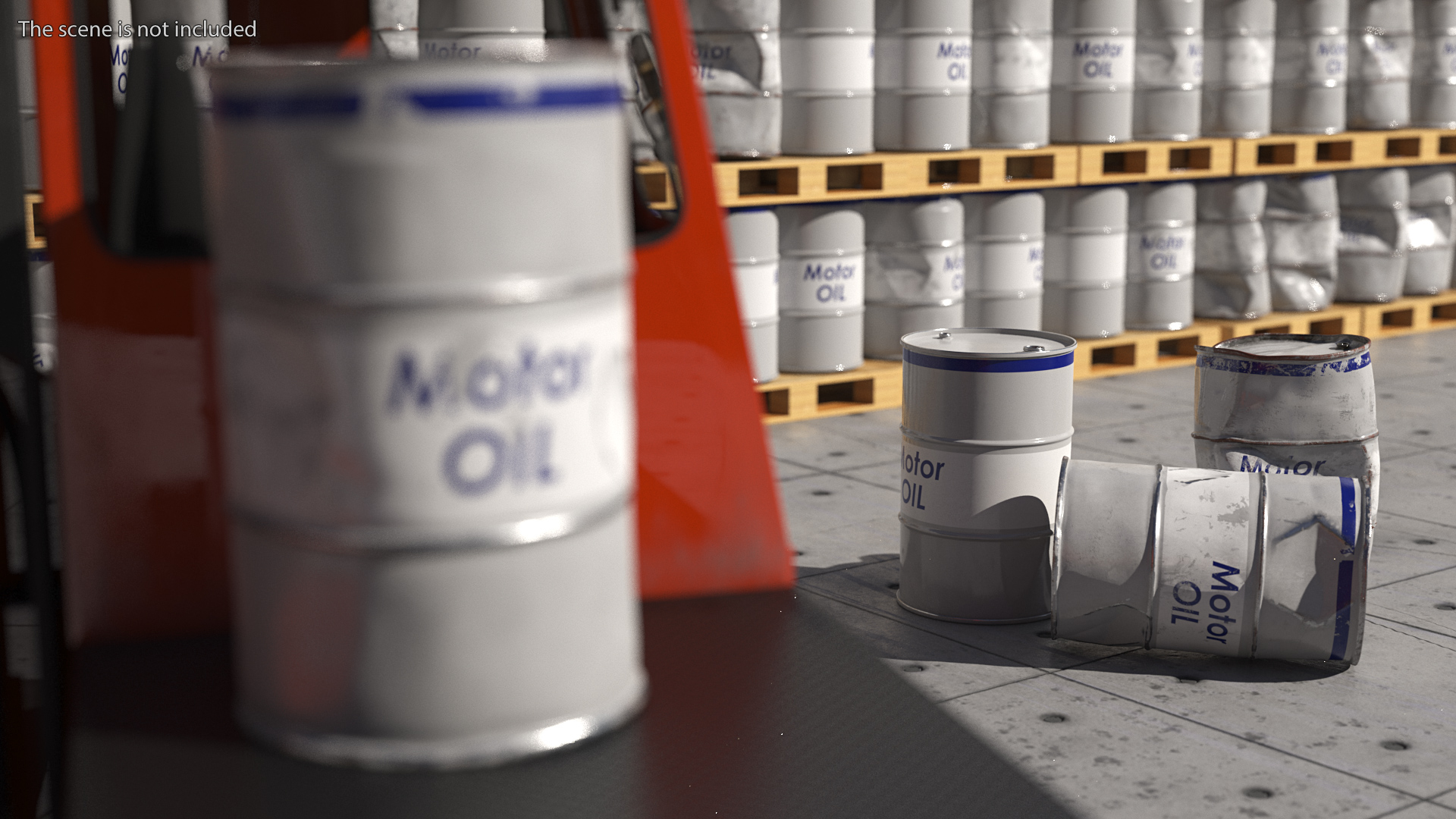 3D Motor Oil Barrels Set