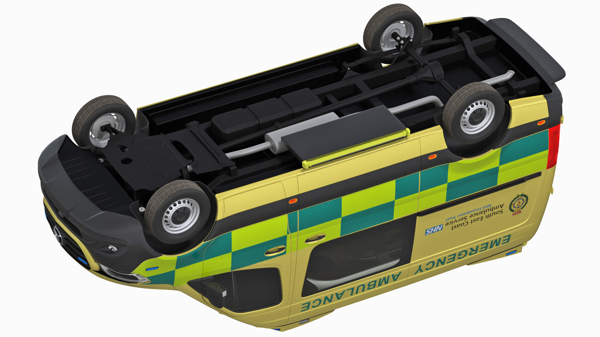 3D Meredes Benz Sprinter Emergency Ambulance Rigged model