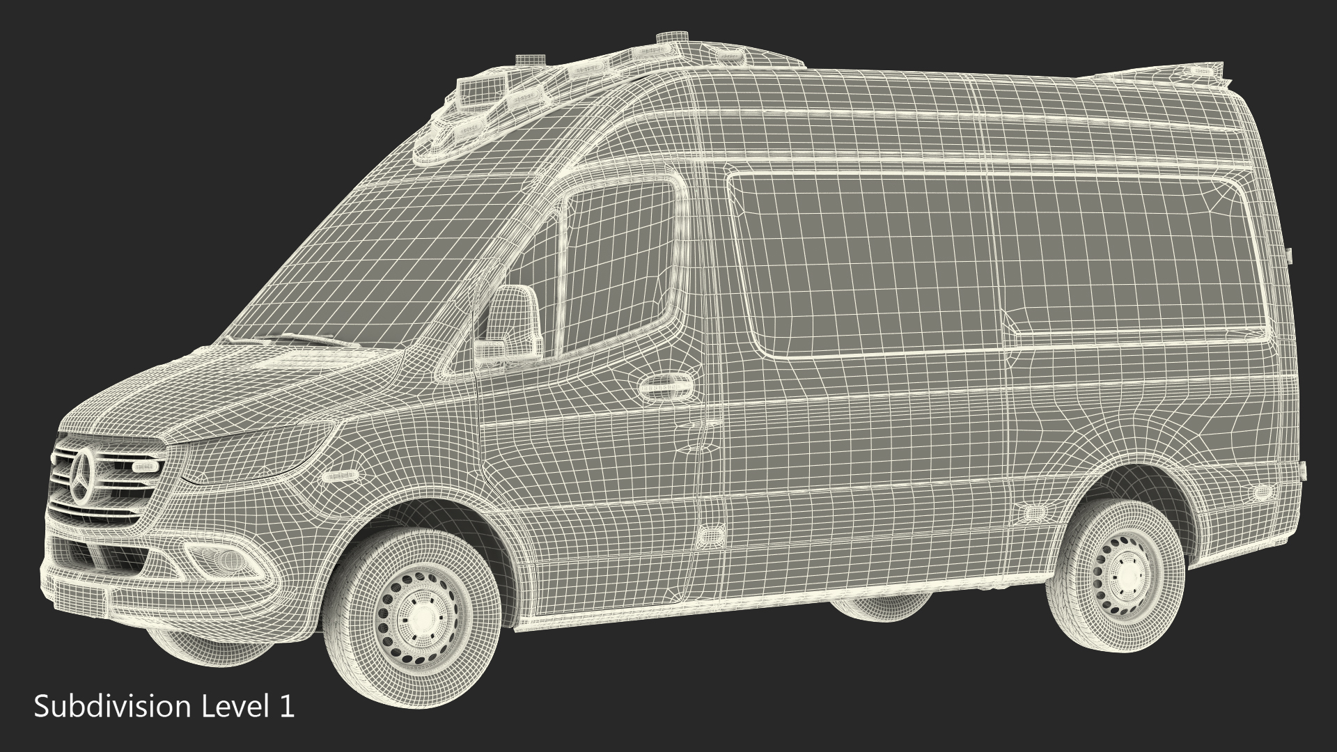 3D Meredes Benz Sprinter Emergency Ambulance Rigged model