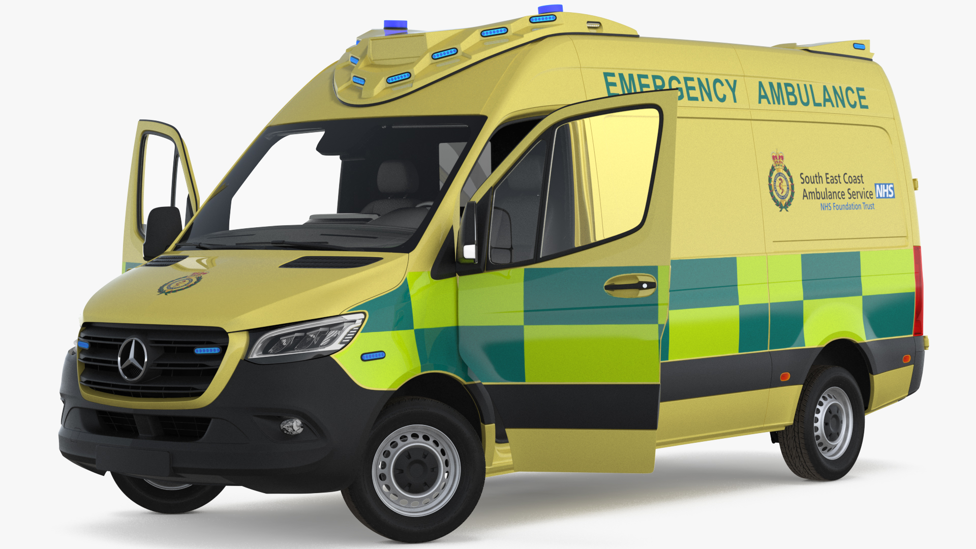 3D Meredes Benz Sprinter Emergency Ambulance Rigged model