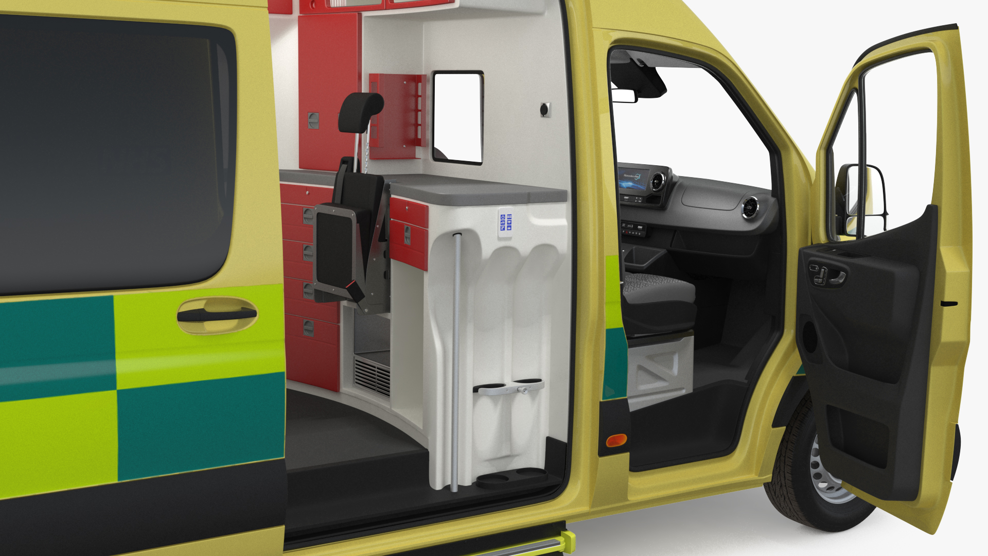 3D Meredes Benz Sprinter Emergency Ambulance Rigged model