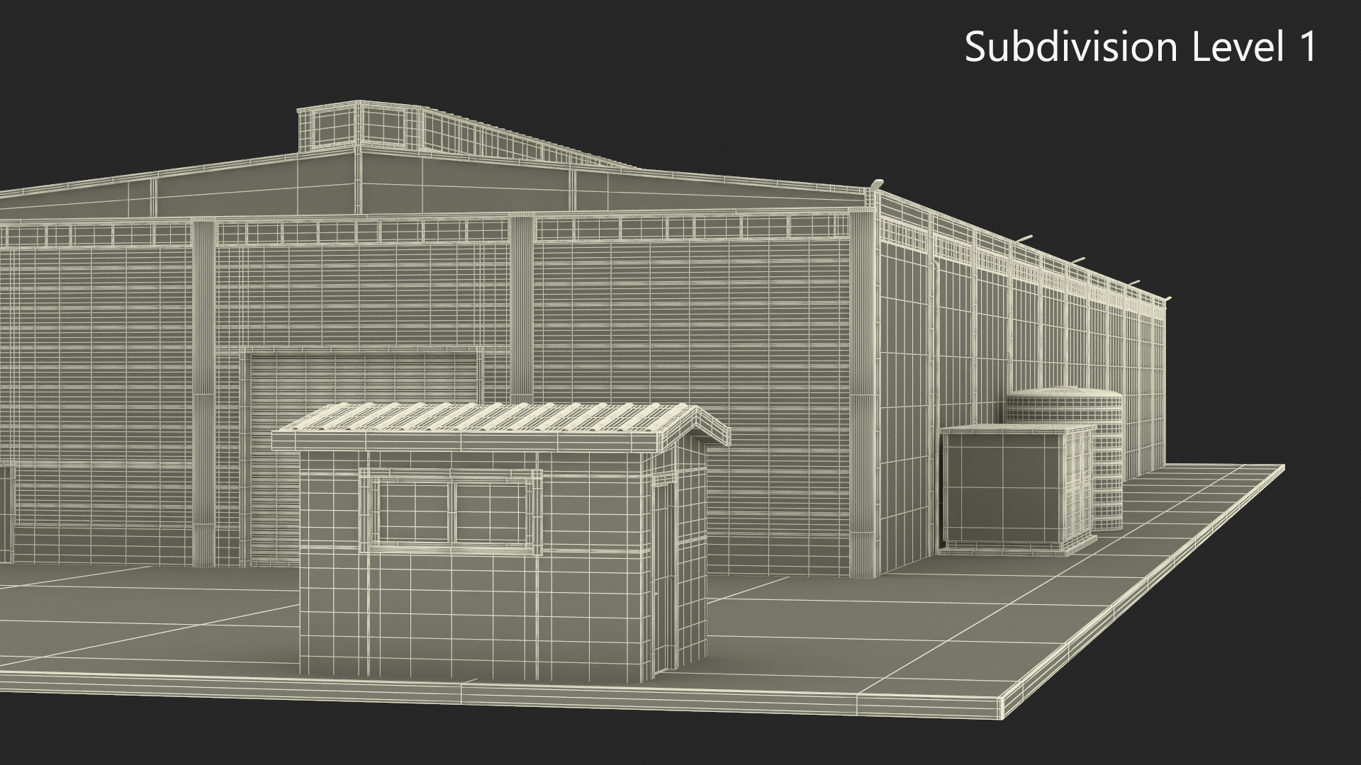 3D Industrial Large Factory Building model