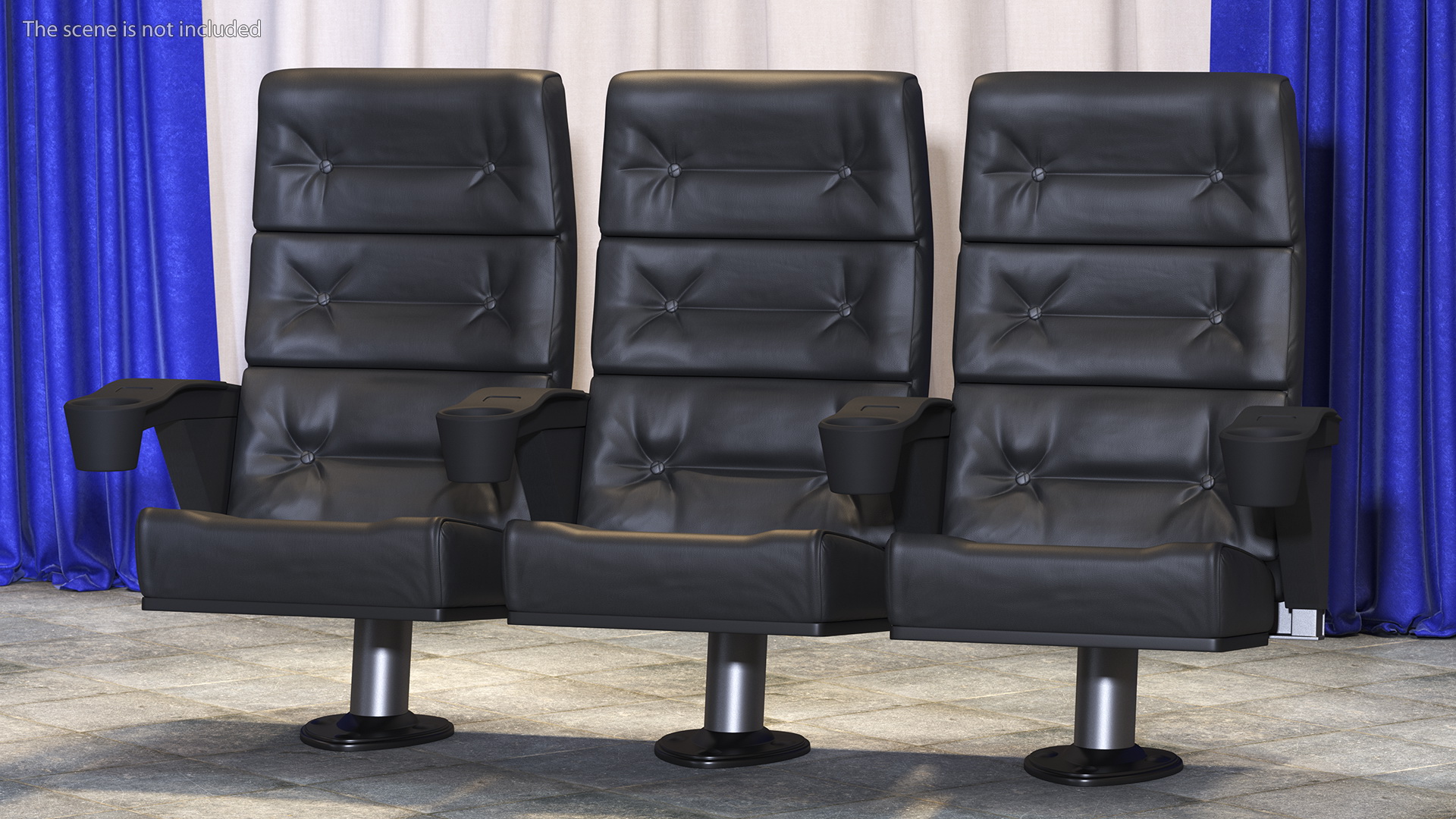 3D model Phantom P40 Leather Cinema Chairs for Three Places