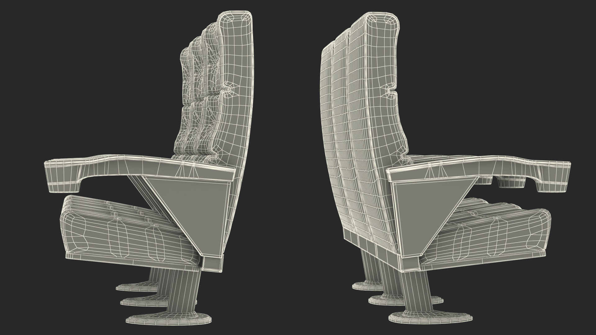 3D model Phantom P40 Leather Cinema Chairs for Three Places