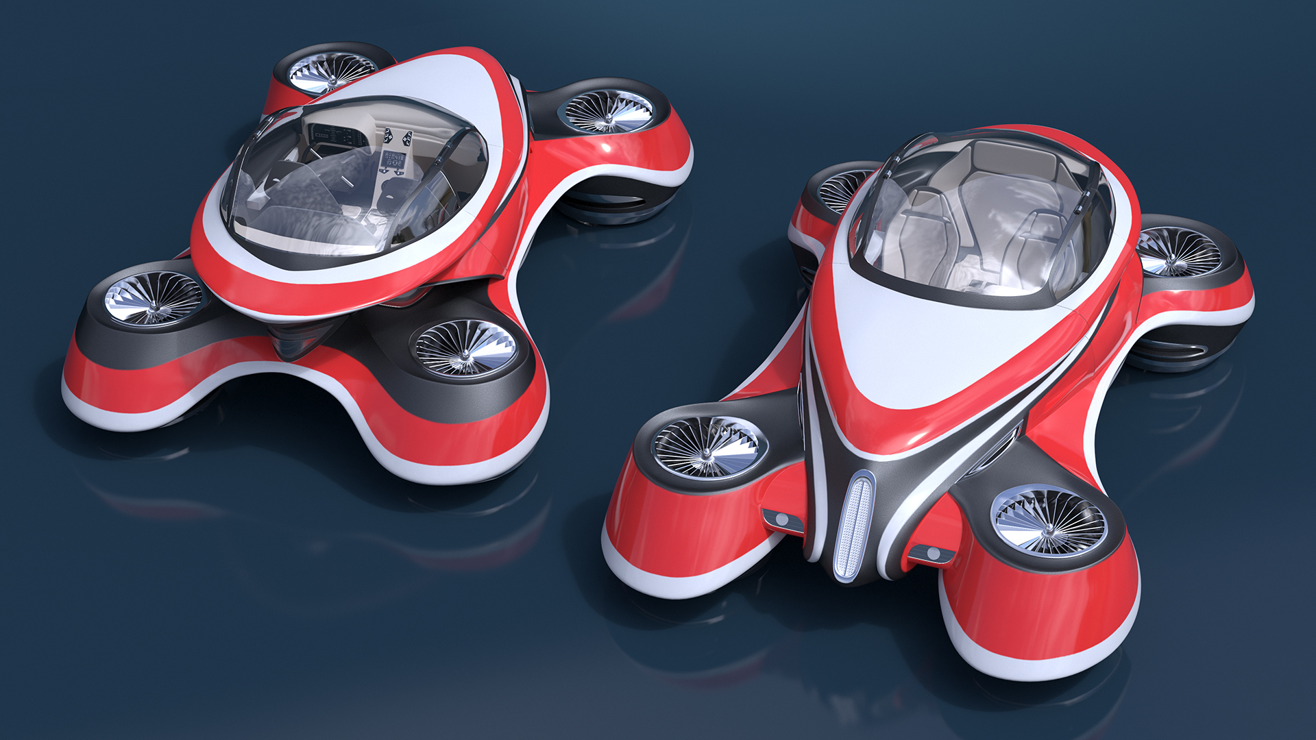 Hover Car Concept by Lazzarini Red 3D model