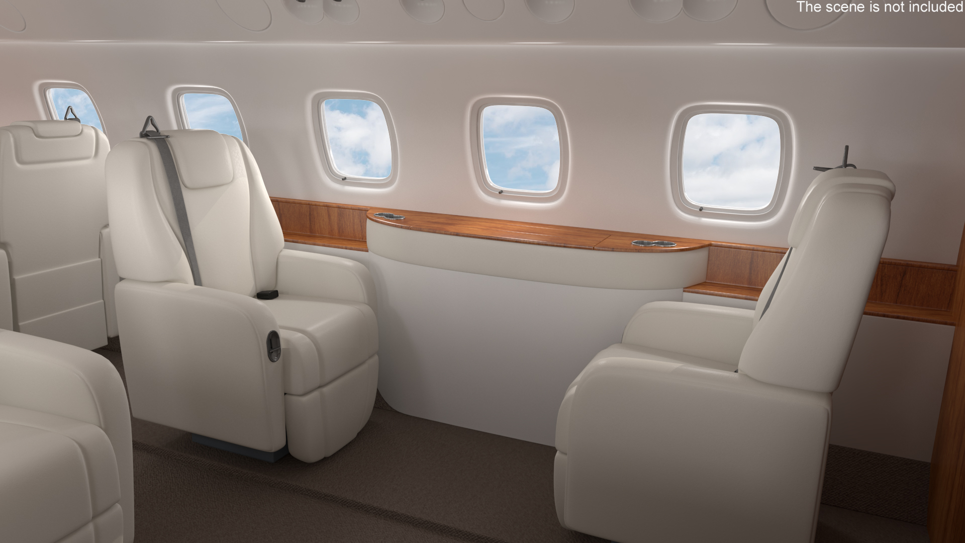 3D Private Jet Aircraft 650E with Cabin Rigged model