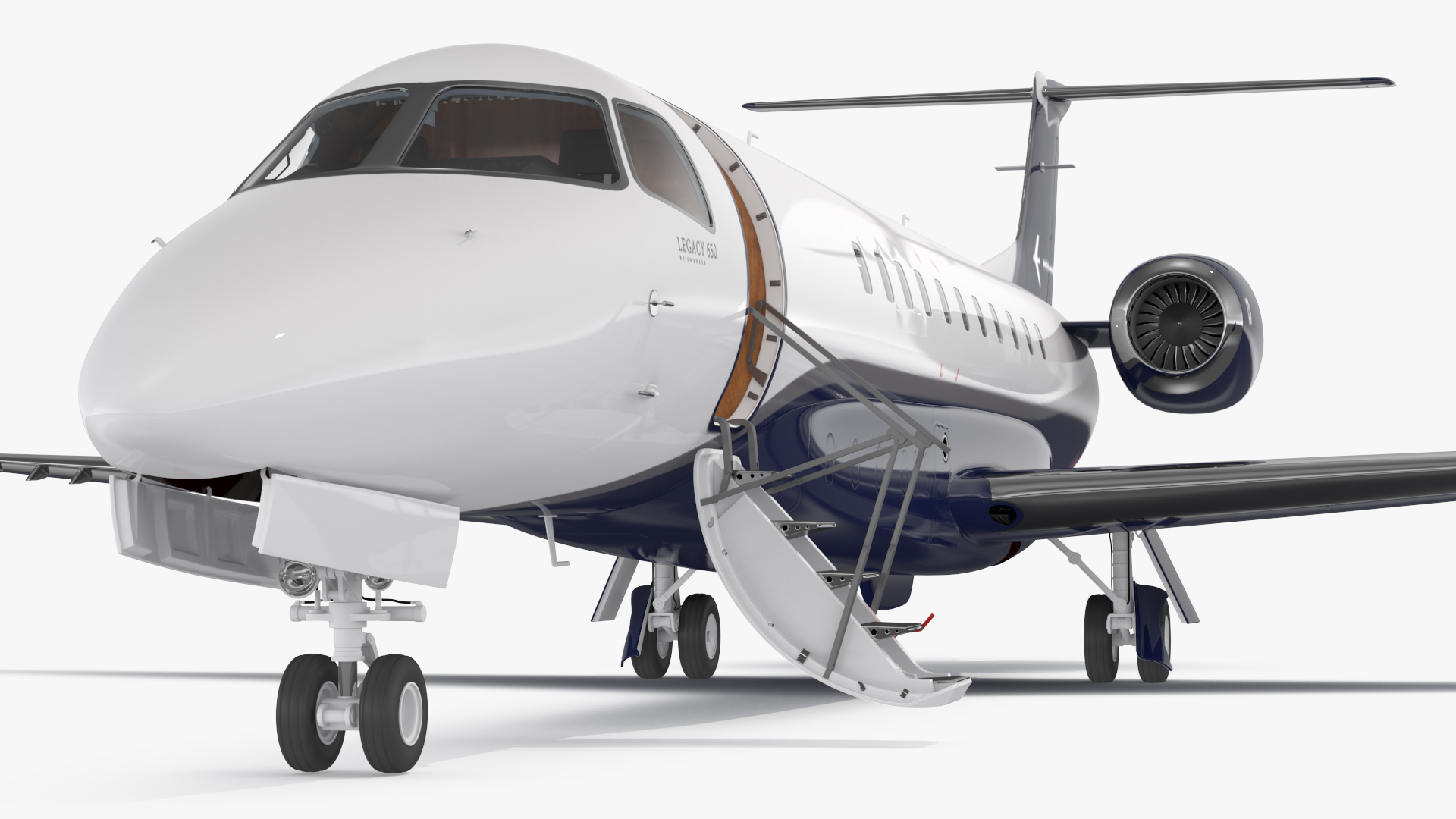 3D Private Jet Aircraft 650E with Cabin Rigged model