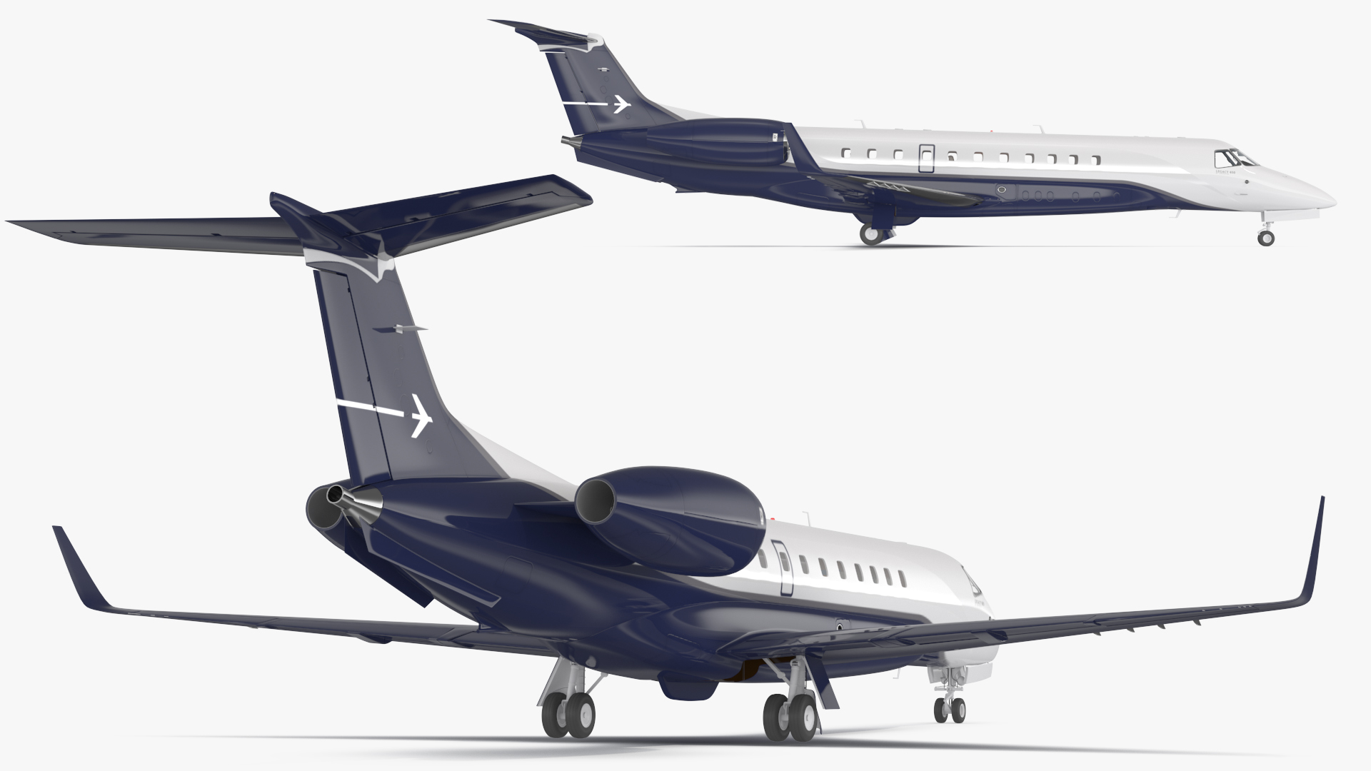 3D Private Jet Aircraft 650E with Cabin Rigged model