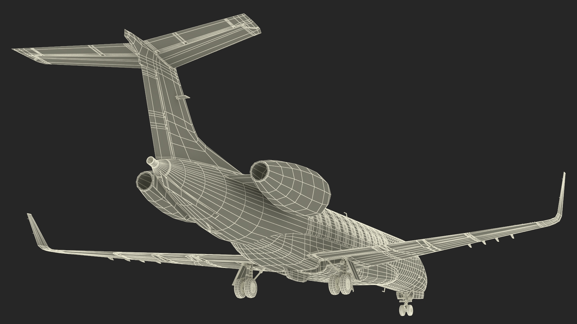 3D Private Jet Aircraft 650E with Cabin Rigged model