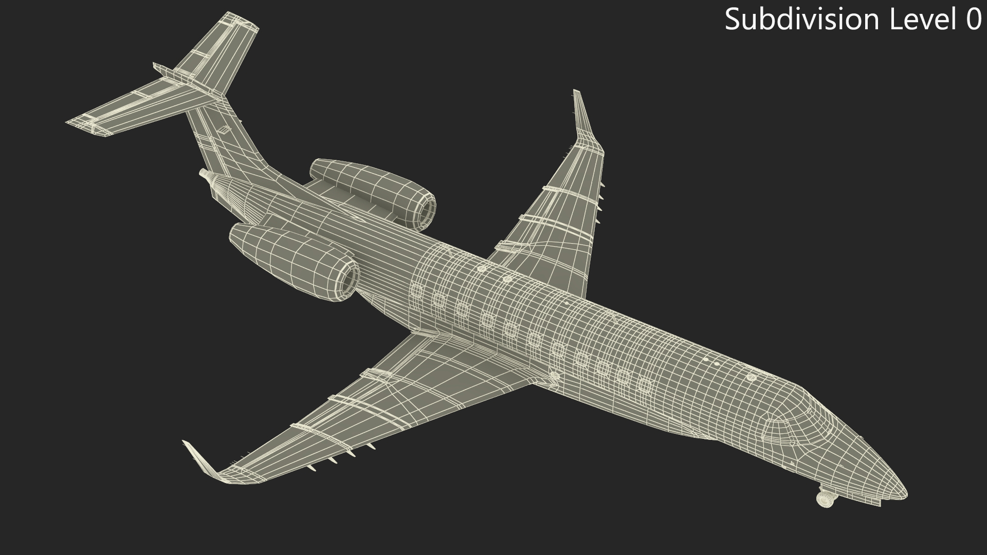 3D Private Jet Aircraft 650E with Cabin Rigged model