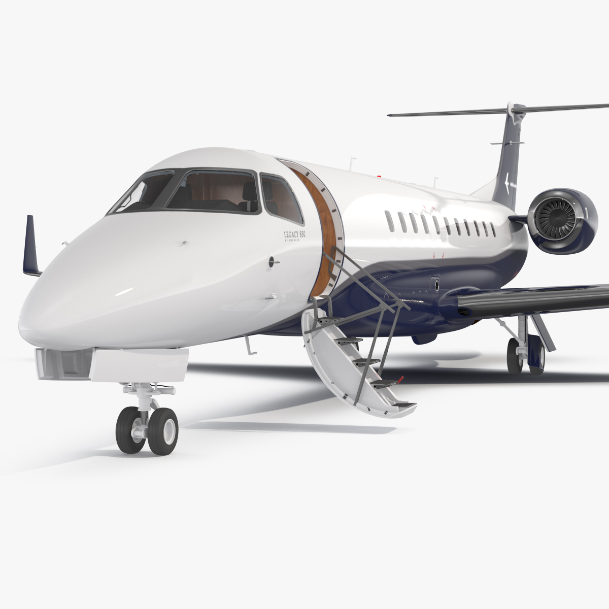 3D Private Jet Aircraft 650E with Cabin Rigged model