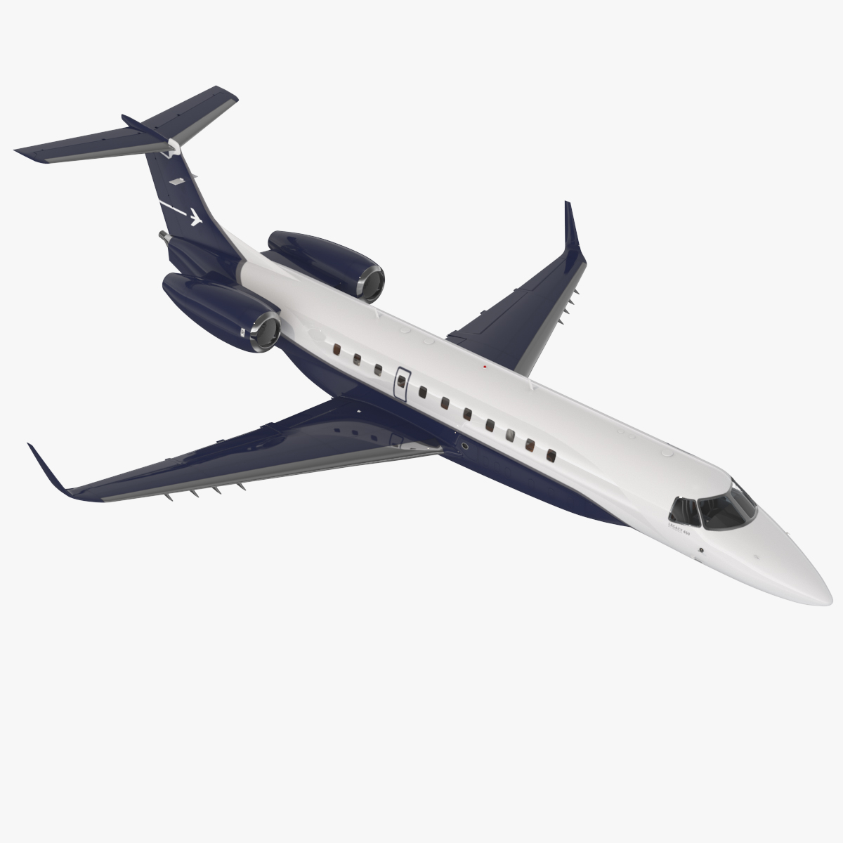 3D Private Jet Aircraft 650E with Cabin Rigged model