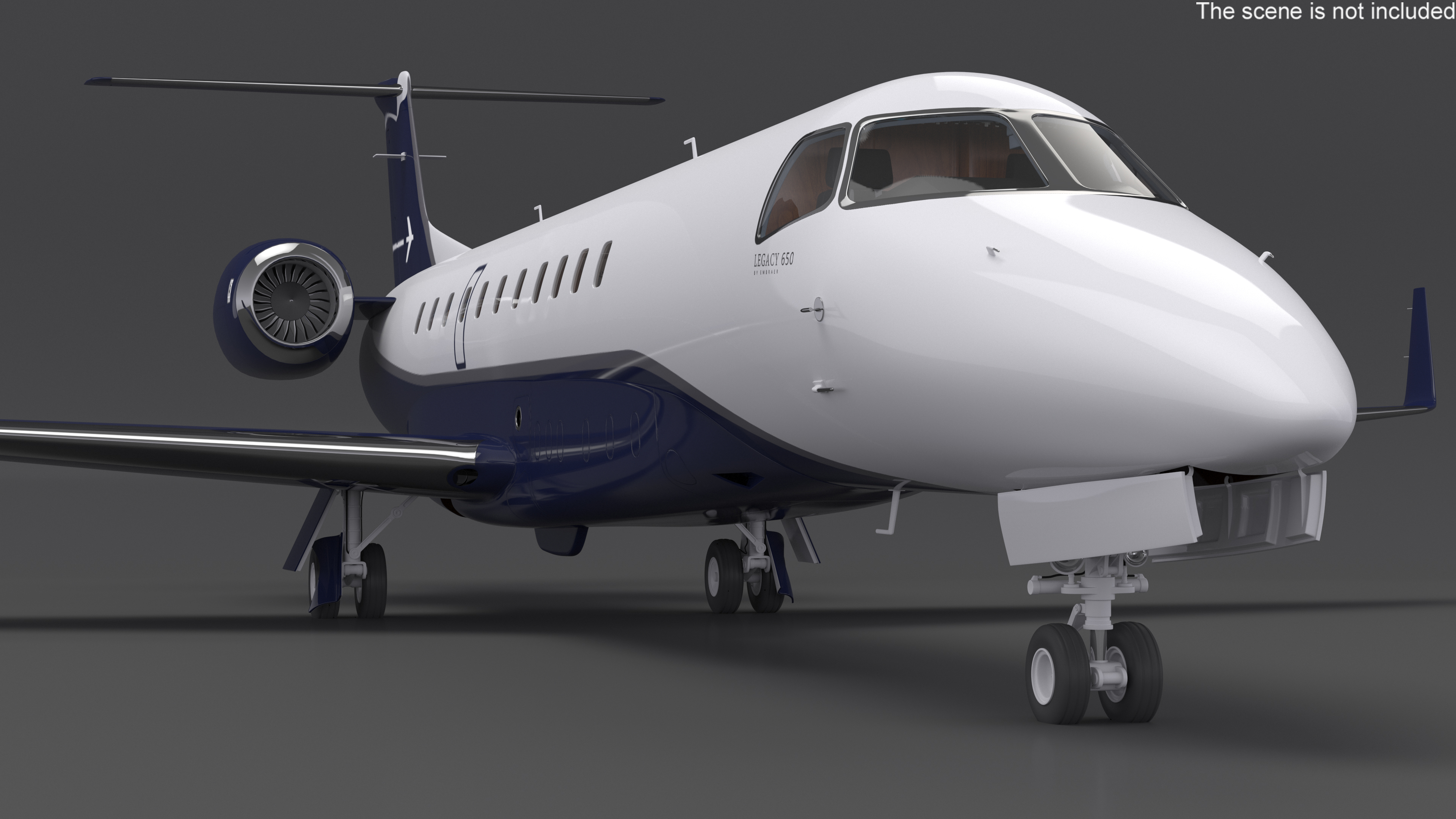 3D Private Jet Aircraft 650E with Cabin Rigged model