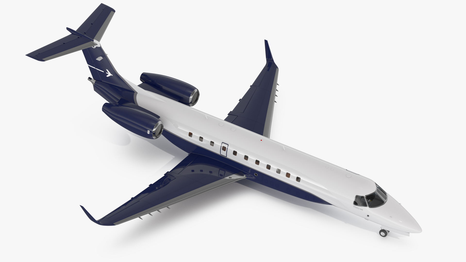 3D Private Jet Aircraft 650E with Cabin Rigged model