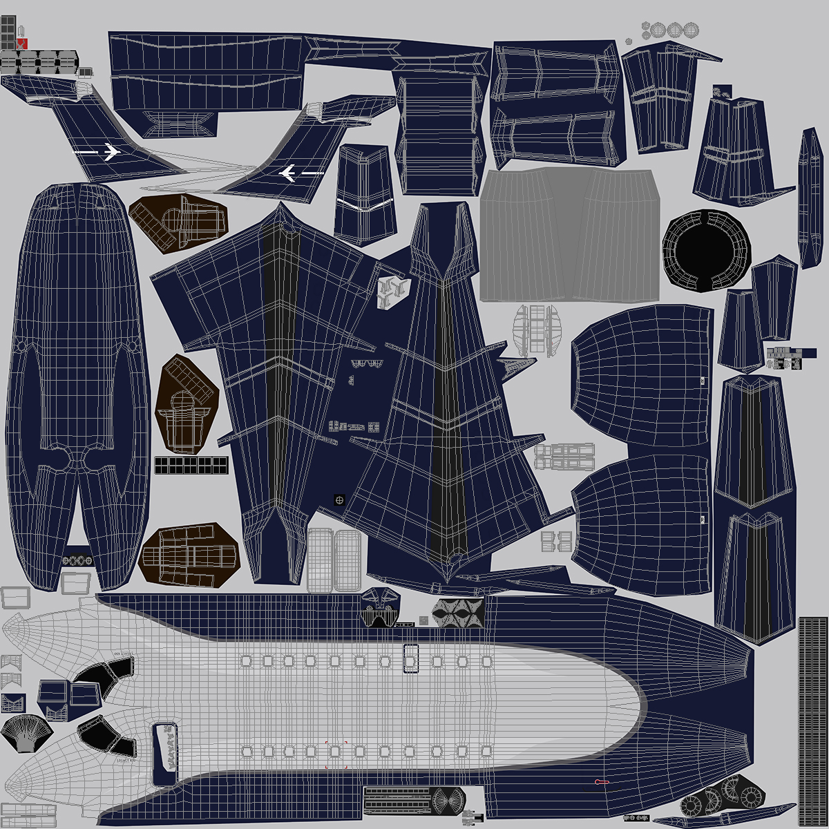 3D Private Jet Aircraft 650E with Cabin Rigged model