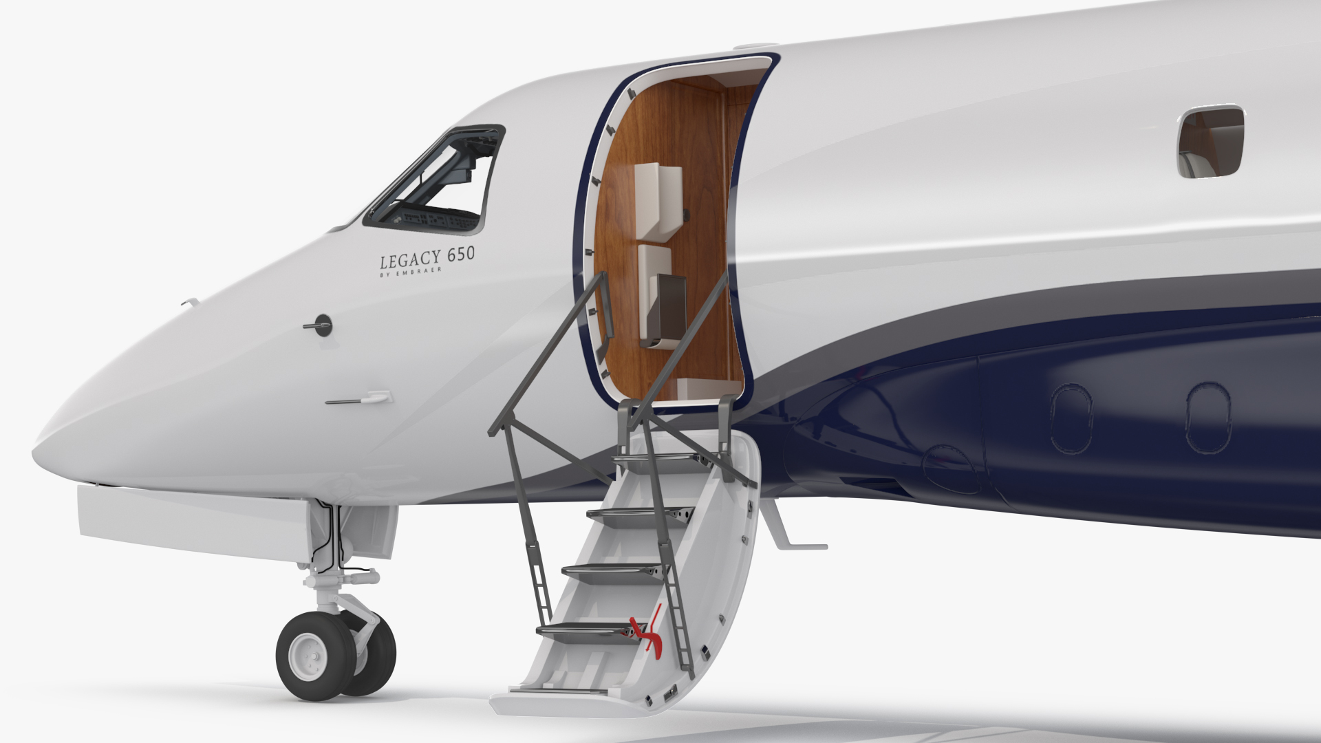 3D Private Jet Aircraft 650E with Cabin Rigged model