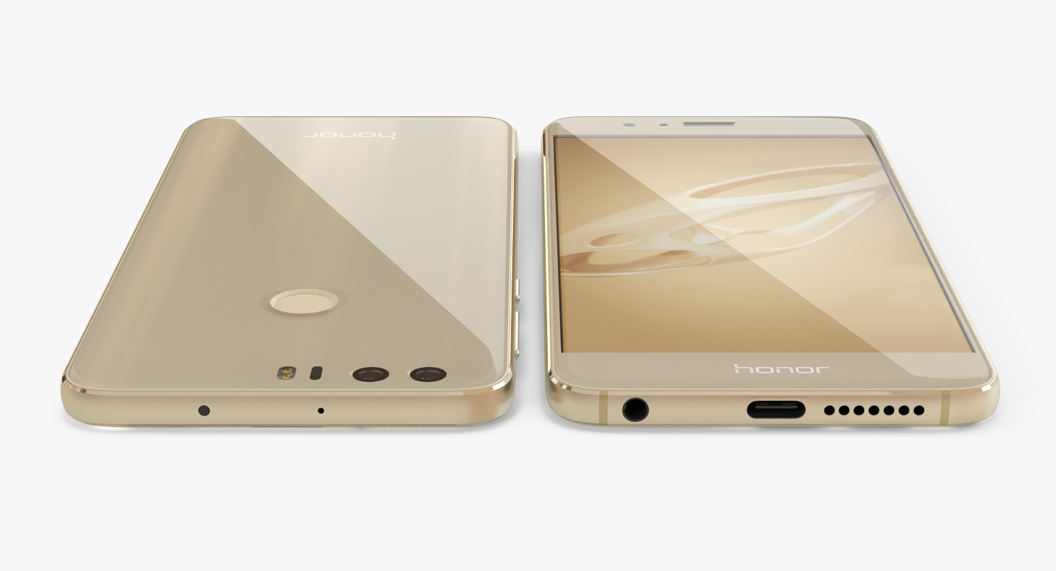 Huawei Honor 8 Sunrise Gold 3D