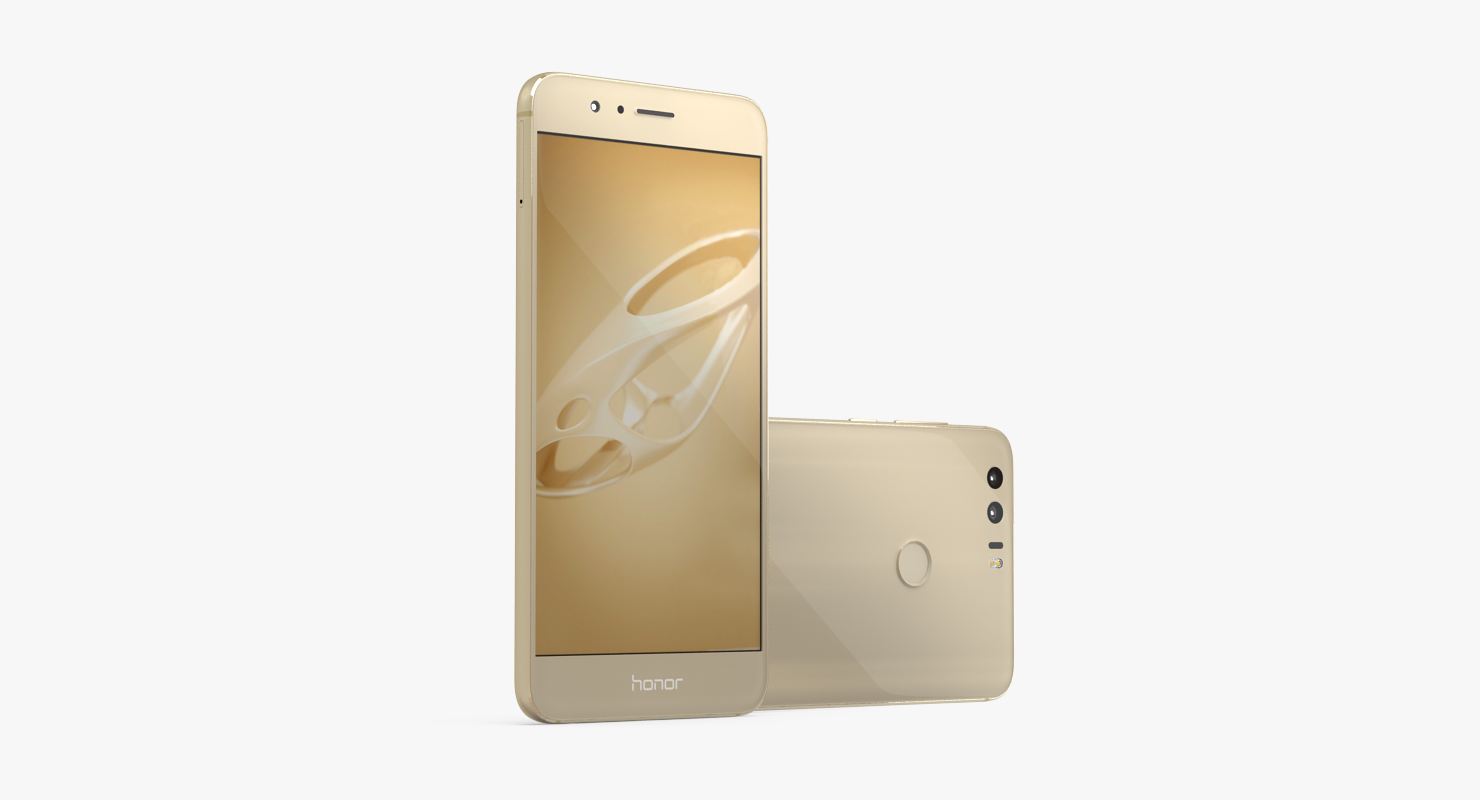 Huawei Honor 8 Sunrise Gold 3D