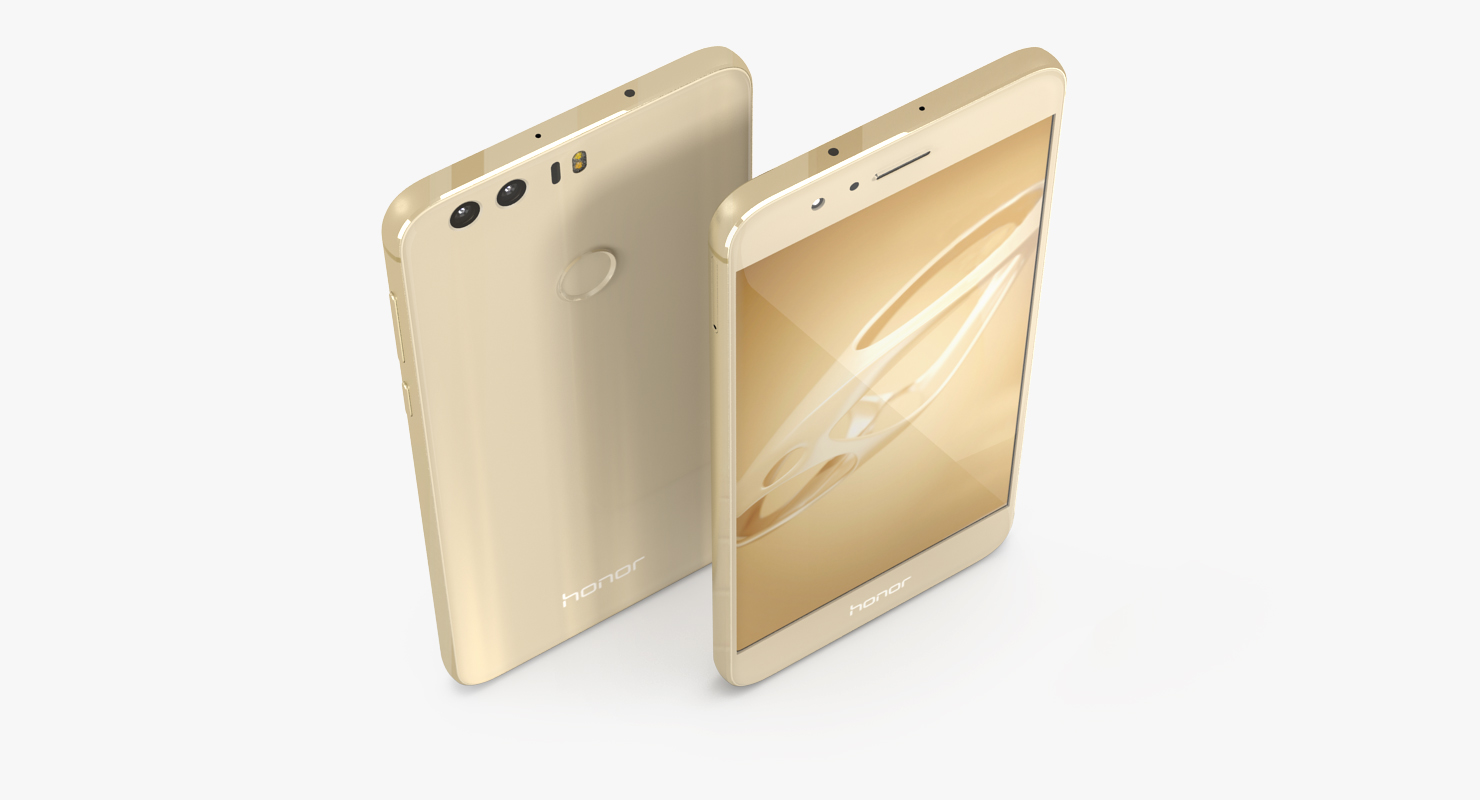 Huawei Honor 8 Sunrise Gold 3D