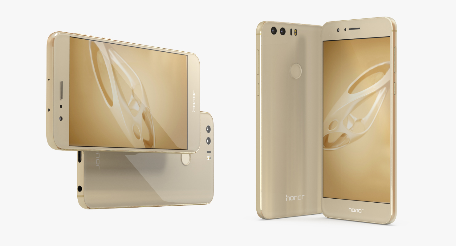 Huawei Honor 8 Sunrise Gold 3D