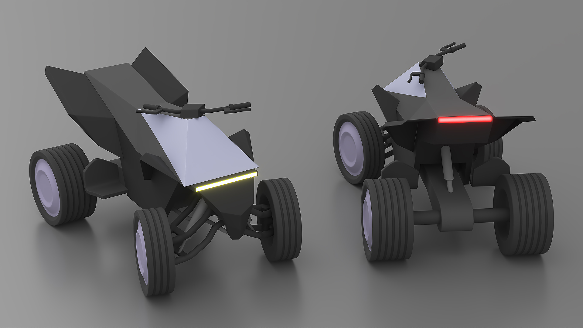 3D Stylized Tesla Cyberquad Rigged