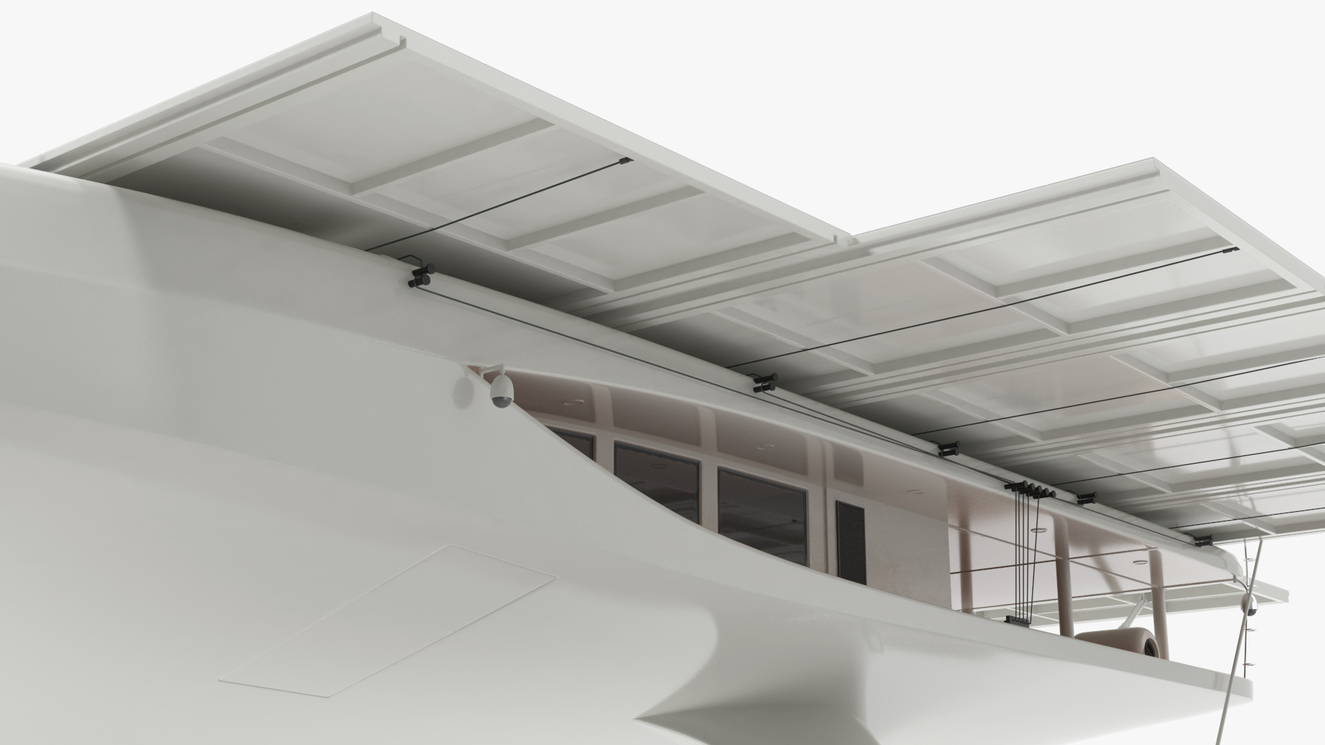 Solar Powered Yacht Simple Interior Rigged 3D