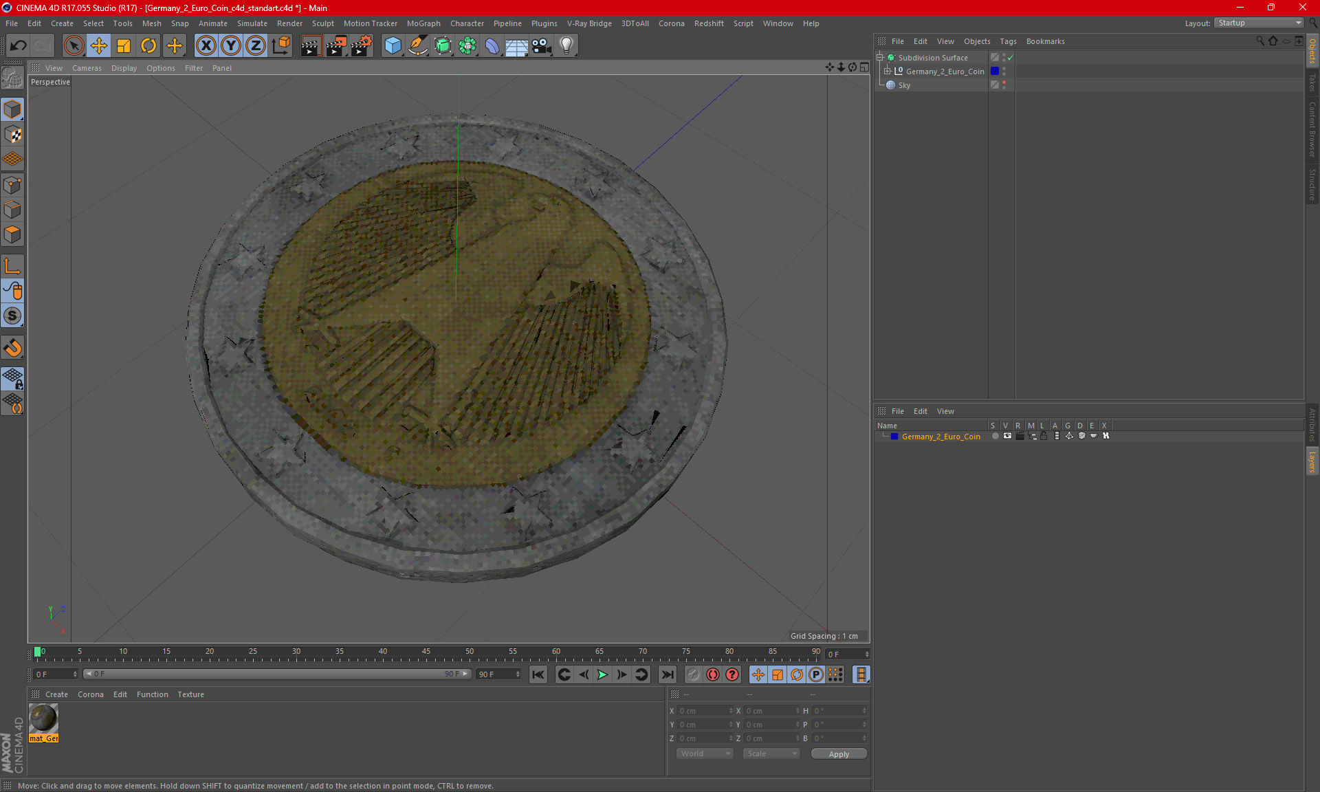 Germany 2 Euro Coin 3D model