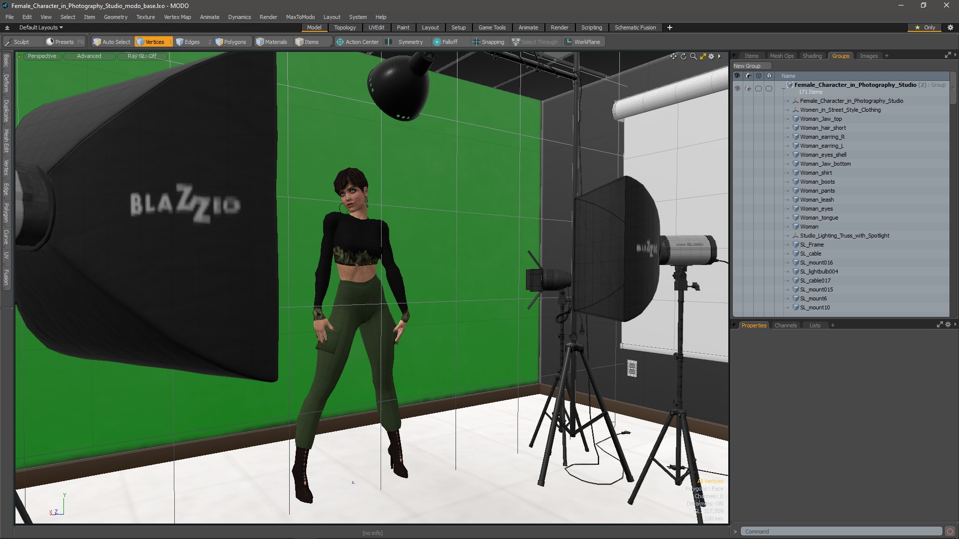 3D Female Character in Photography Studio model