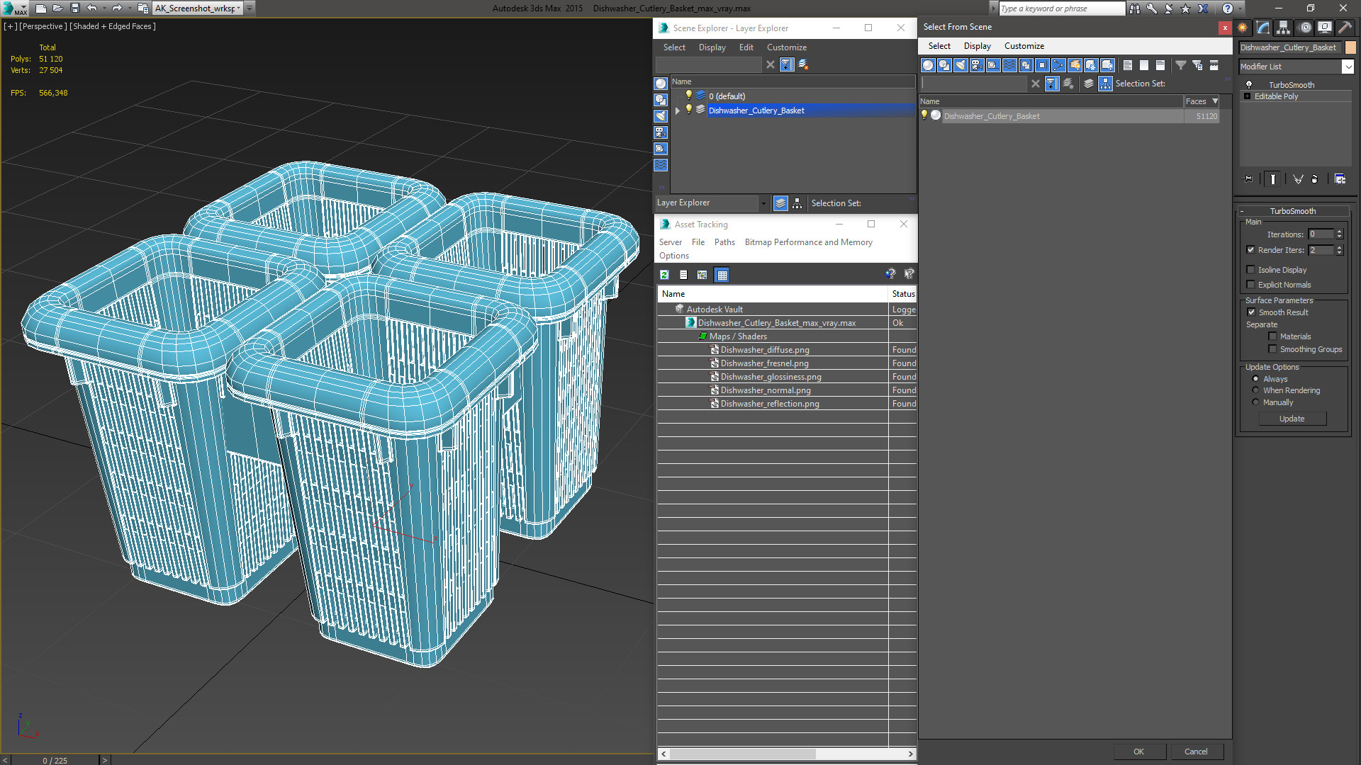 3D model Dishwasher Cutlery Basket