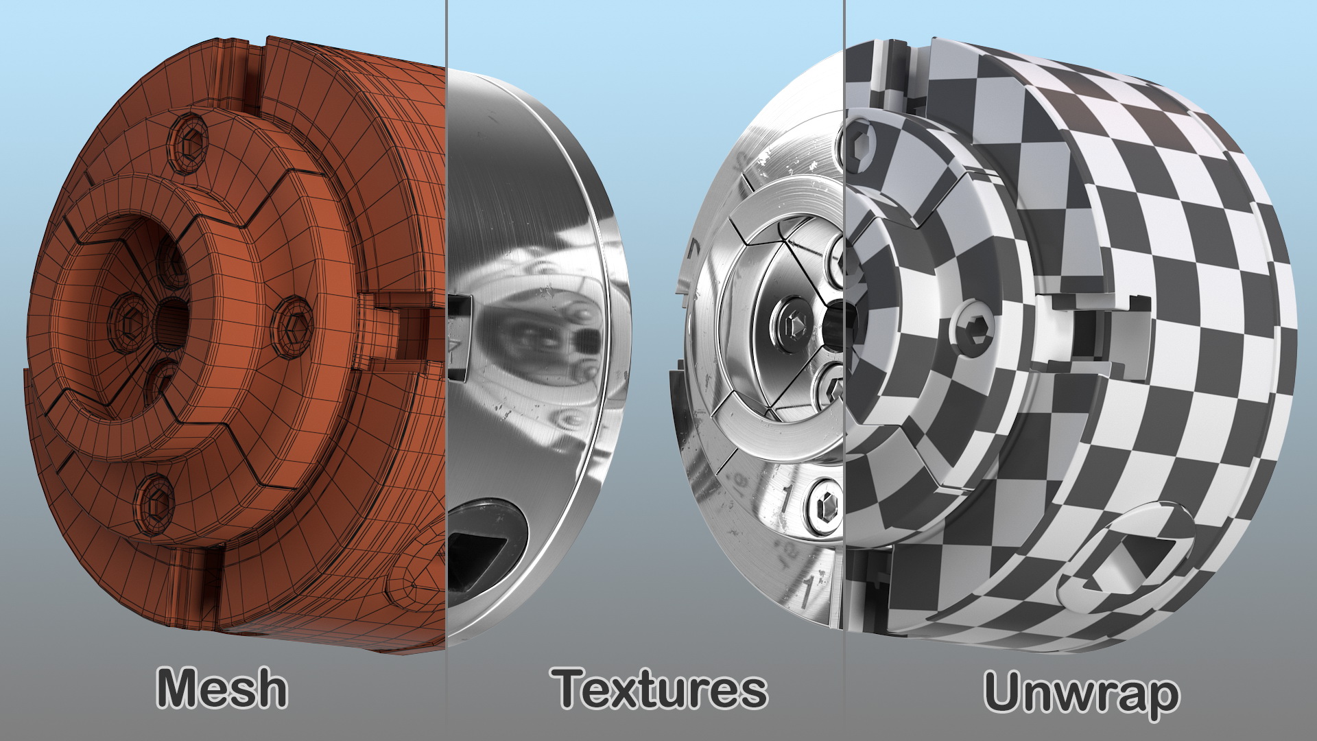 3D Adjustable 4 Jaw Self Centering Lathe Chuck model