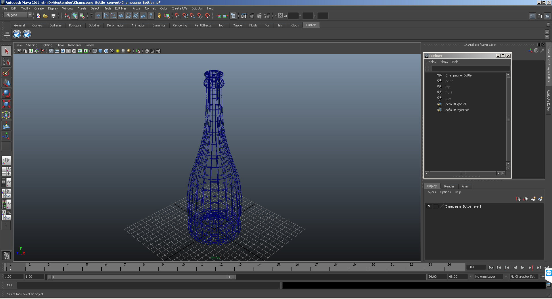 3D Champagne Bottle