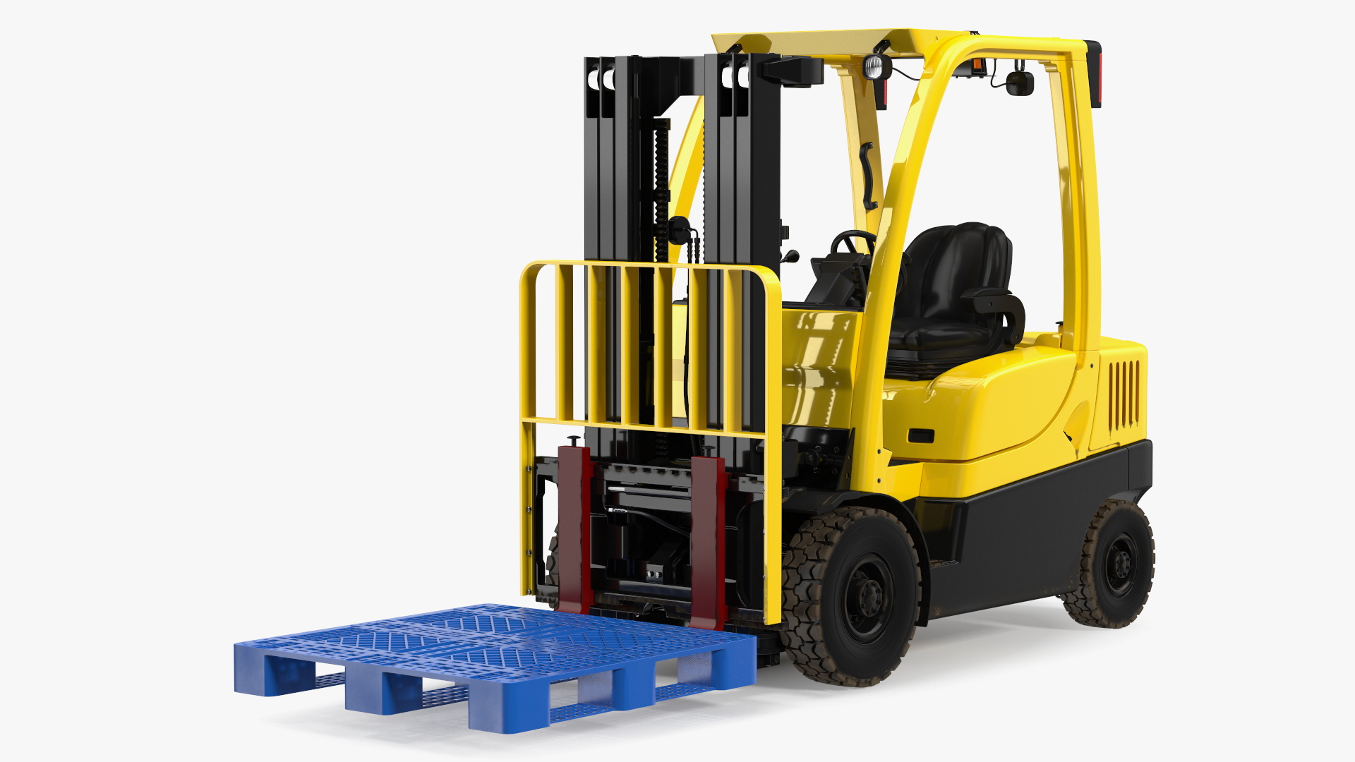 3D Industrial Forklift with Pallet