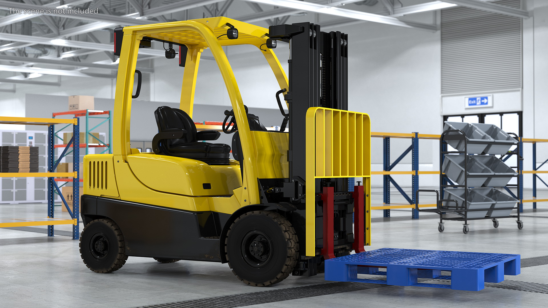 3D Industrial Forklift with Pallet