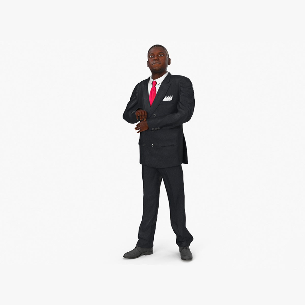 3D Handsome African American Businessman Rigged for Cinema 4D model