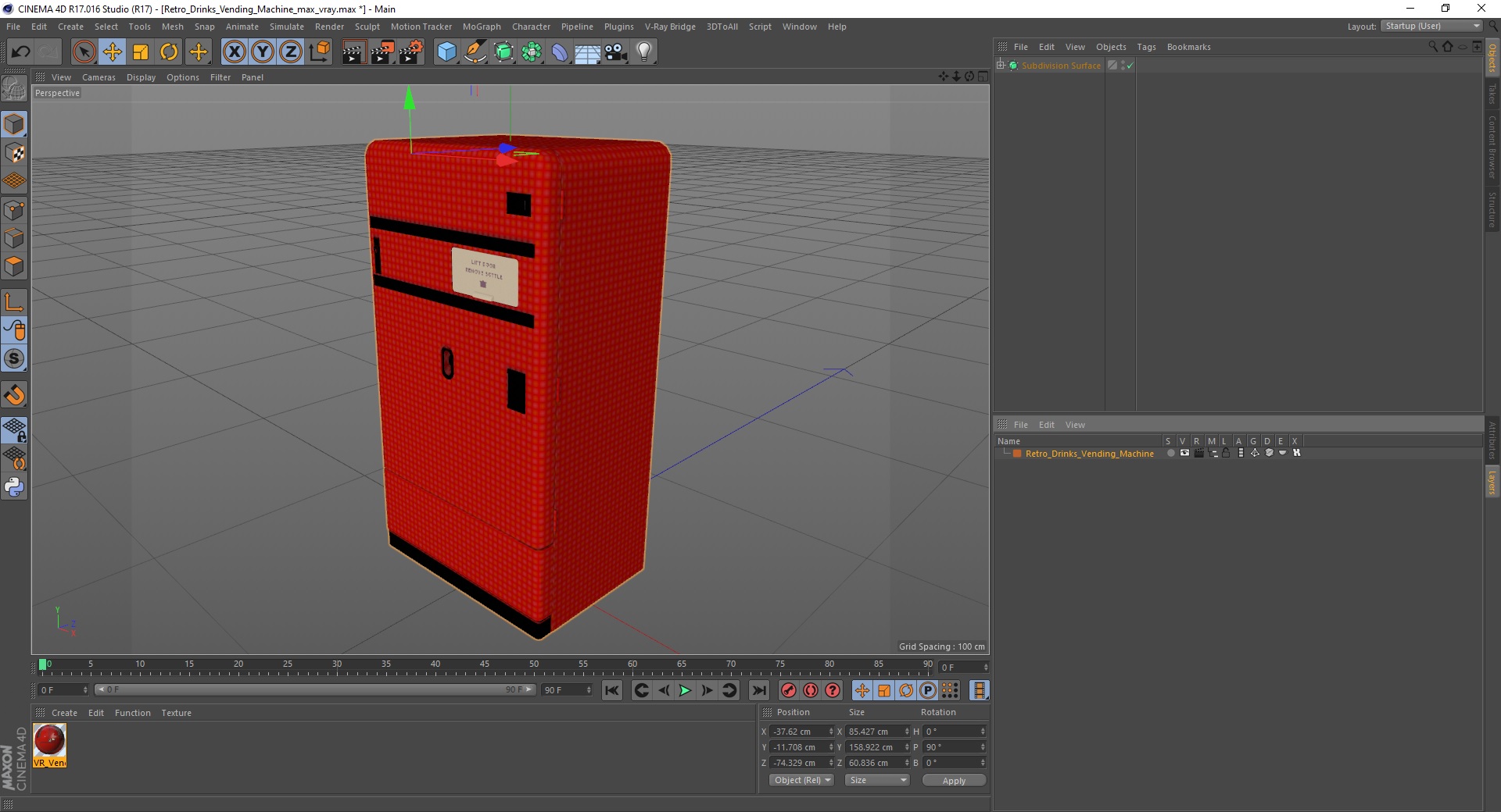 3D Retro Drinks Vending Machine model