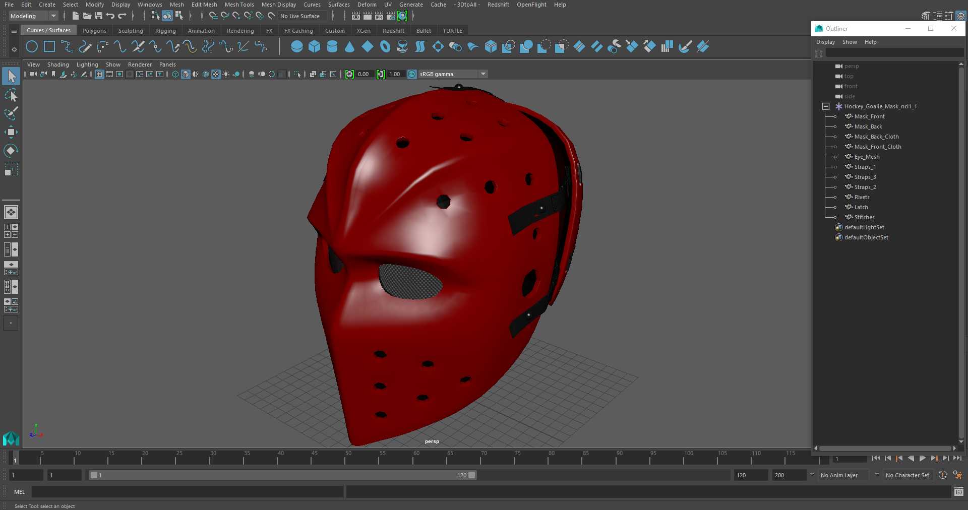 3D Hockey Goalie Mask model