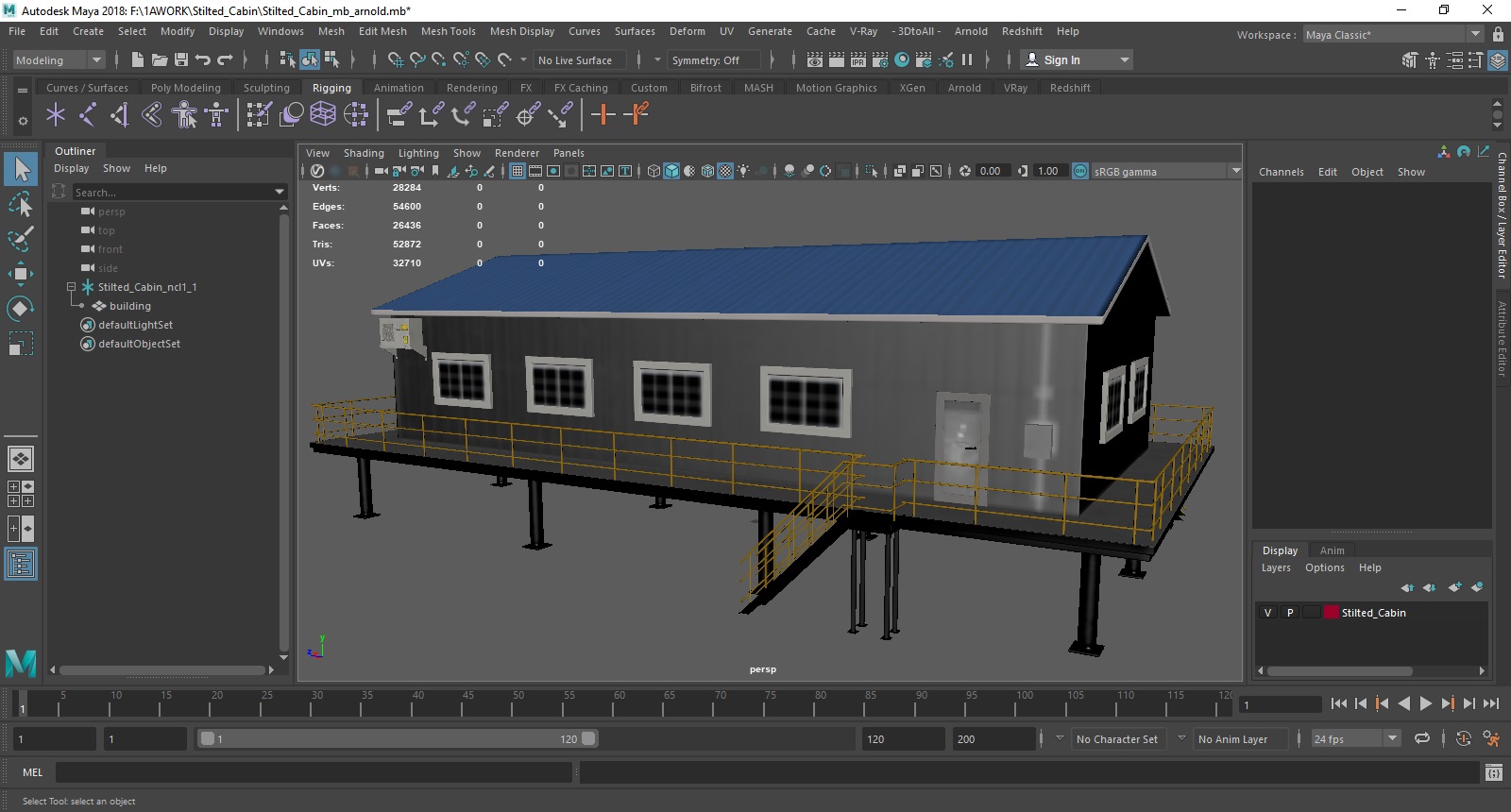 3D Stilted Cabin model