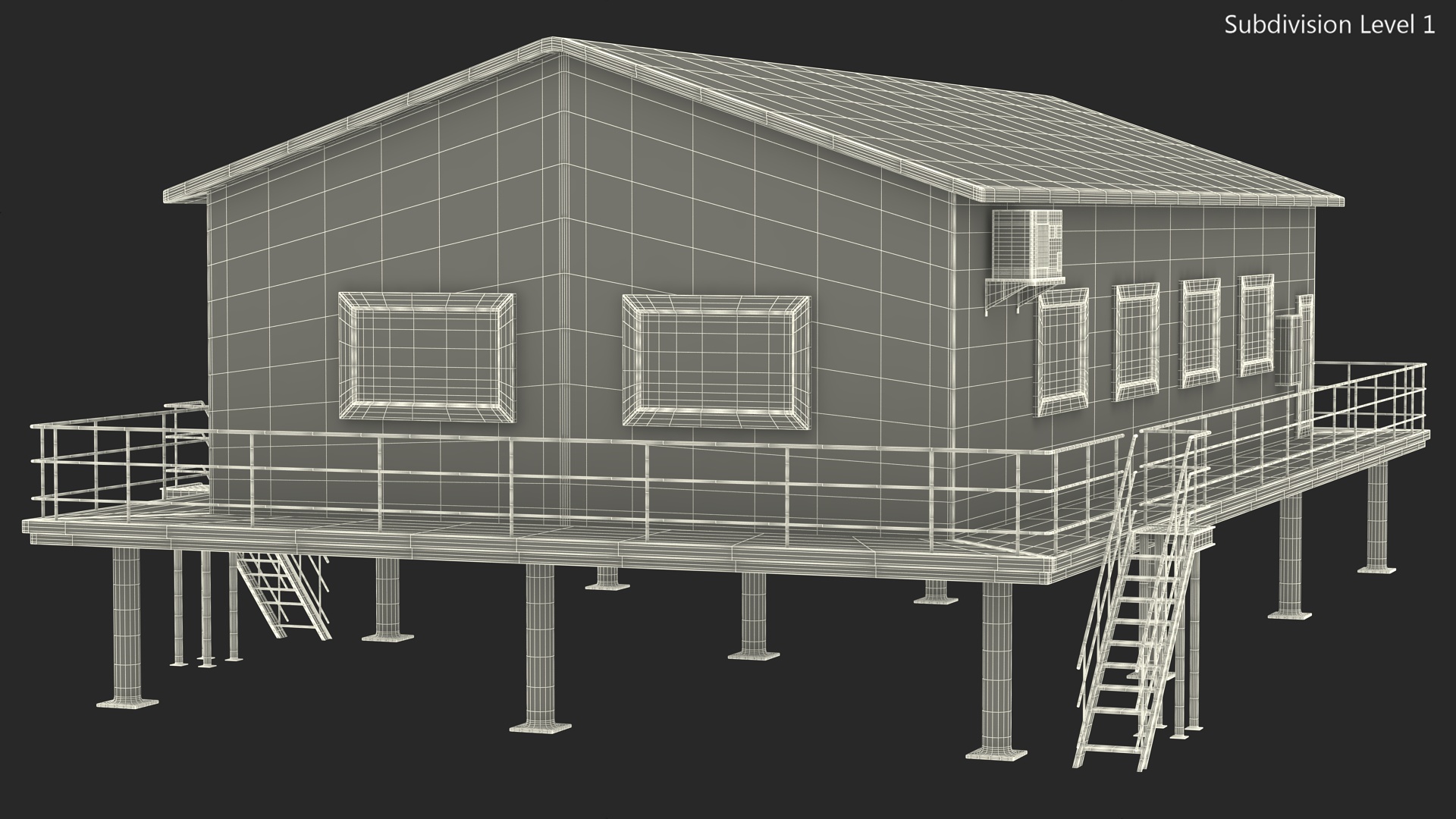 3D Stilted Cabin model