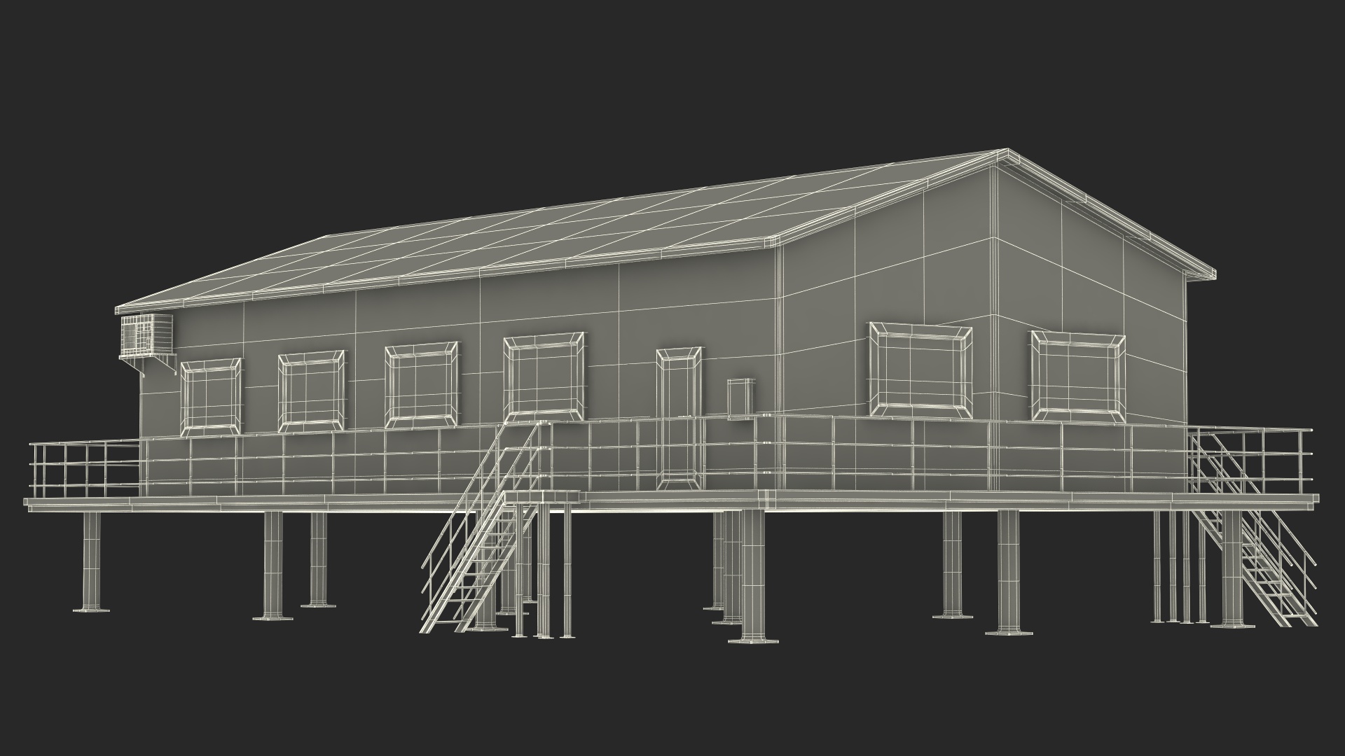 3D Stilted Cabin model