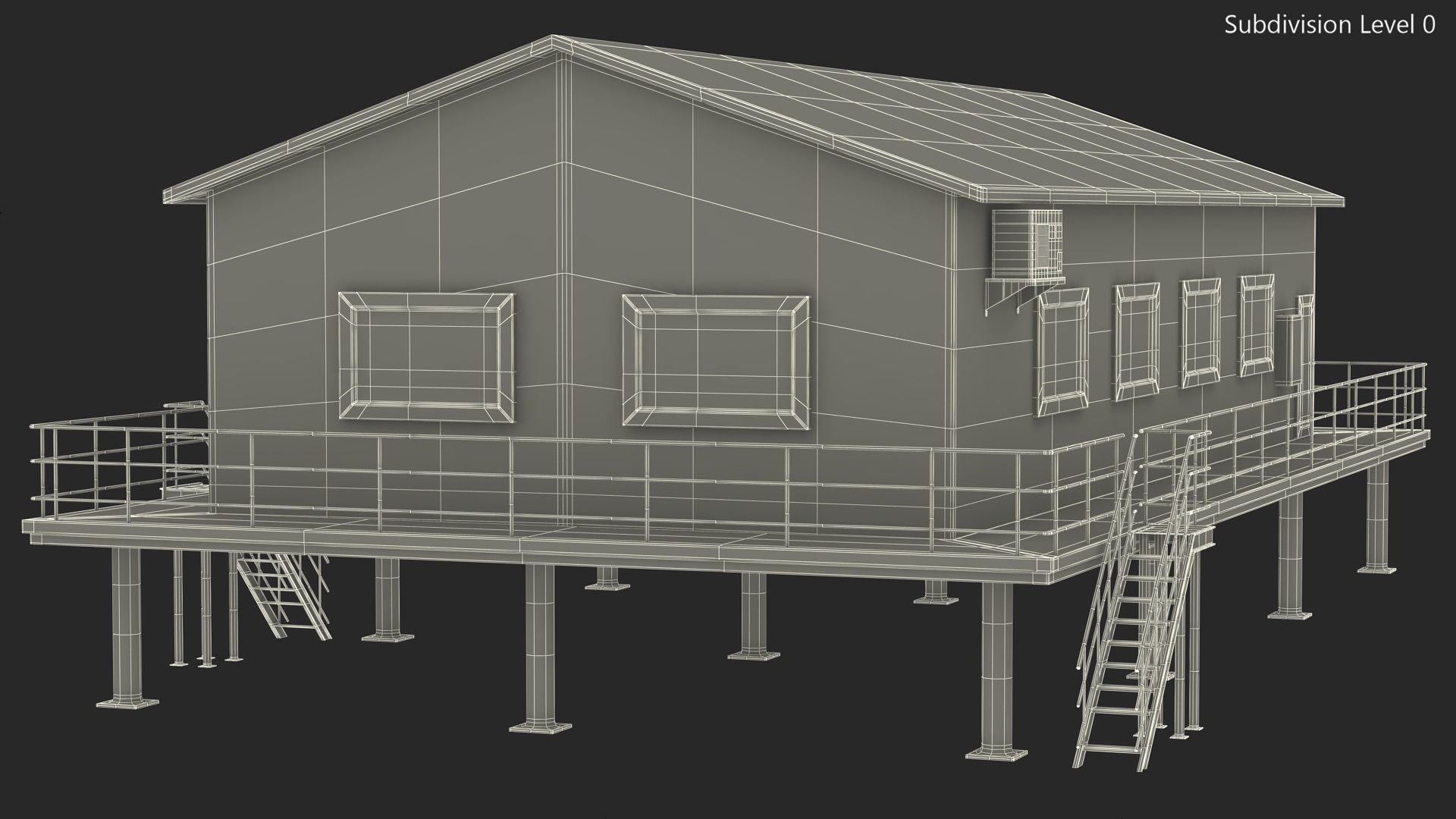 3D Stilted Cabin model