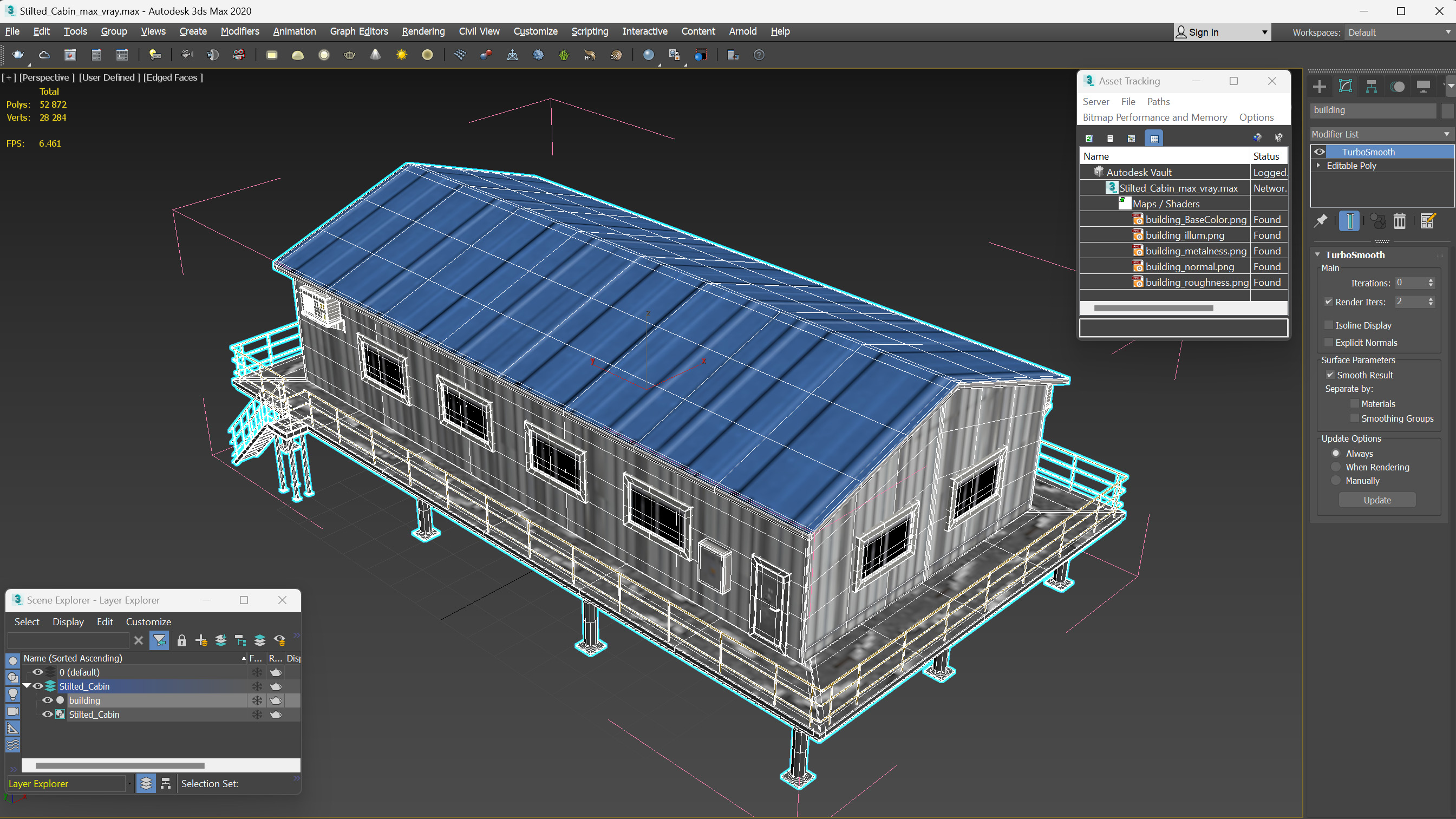 3D Stilted Cabin model