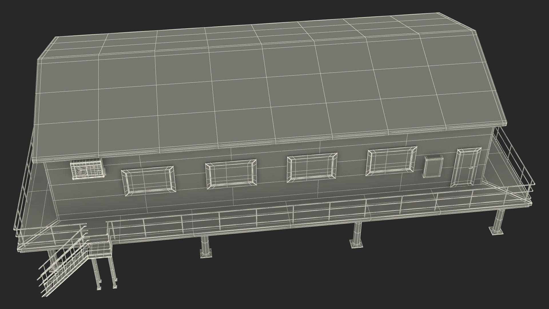 3D Stilted Cabin model