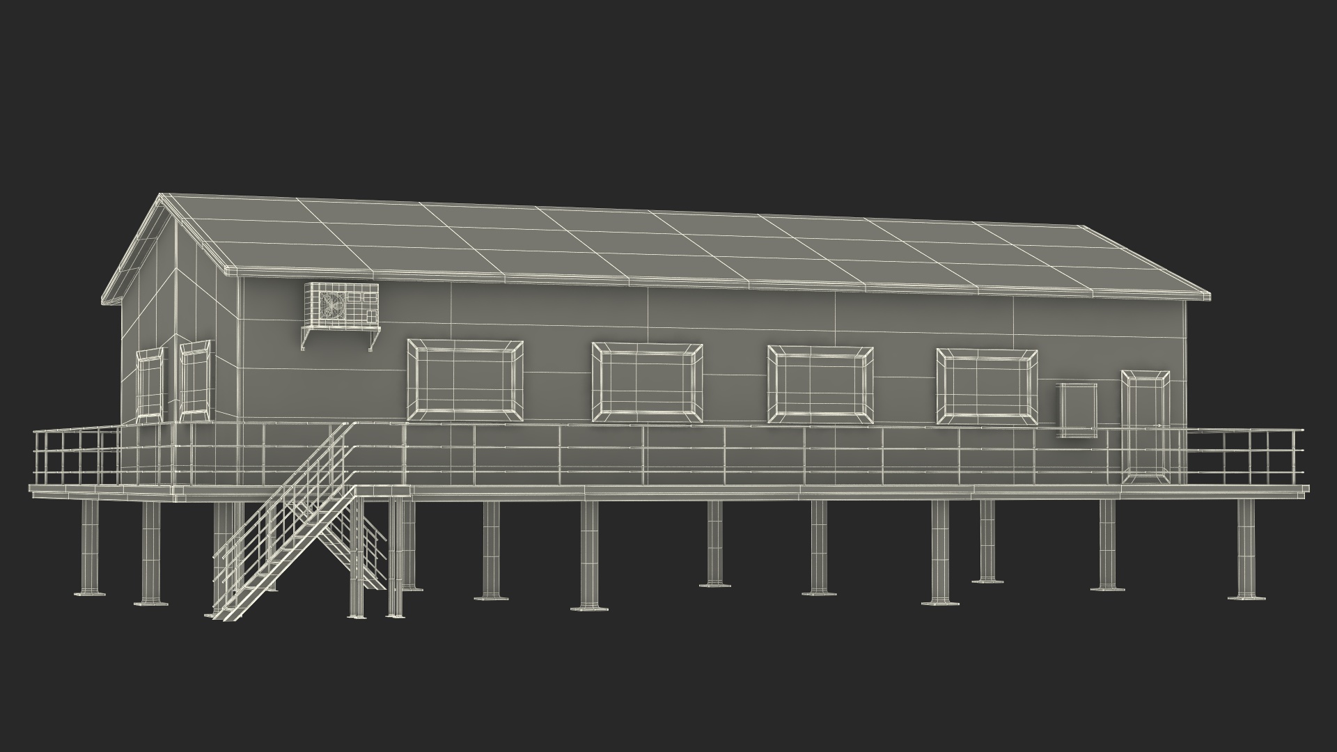 3D Stilted Cabin model