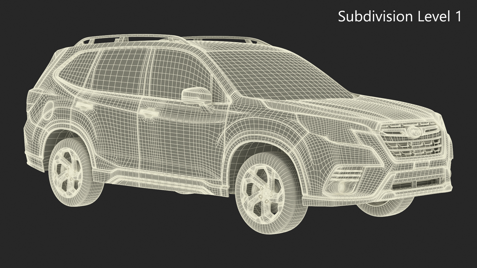 Black Subaru Forester 2022 Simple Interior 3D